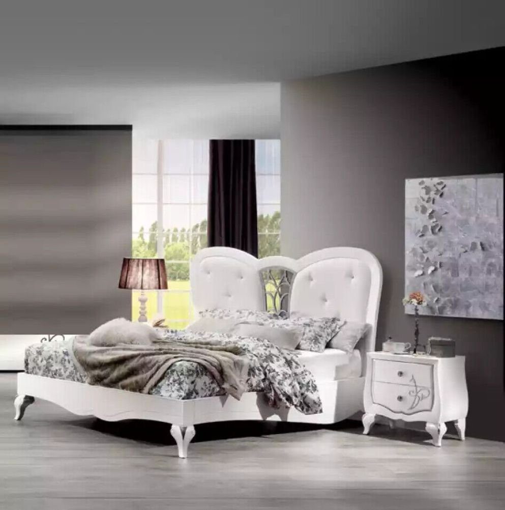 JVmoebel Schlafzimmer-Set Modern Bett 2x Nachttische 3 tlg. Schlafzimmer Set Design Möbel Neu, (3-St., Bett + 2x Nachttische), Made in Italy