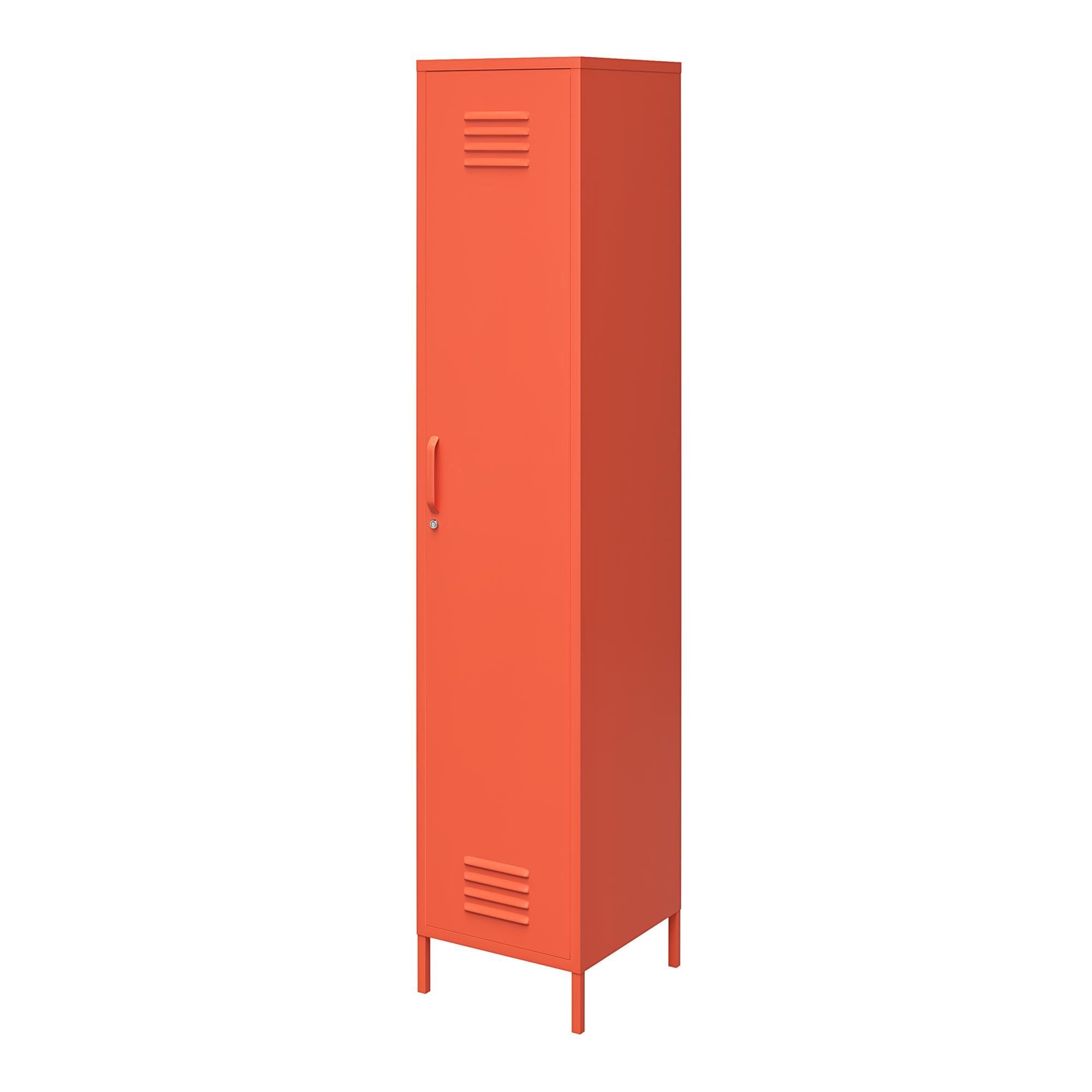 loft24 Spind Cache Metallschrank, 1 Höhe Retro orange Tür, 185 cm Design