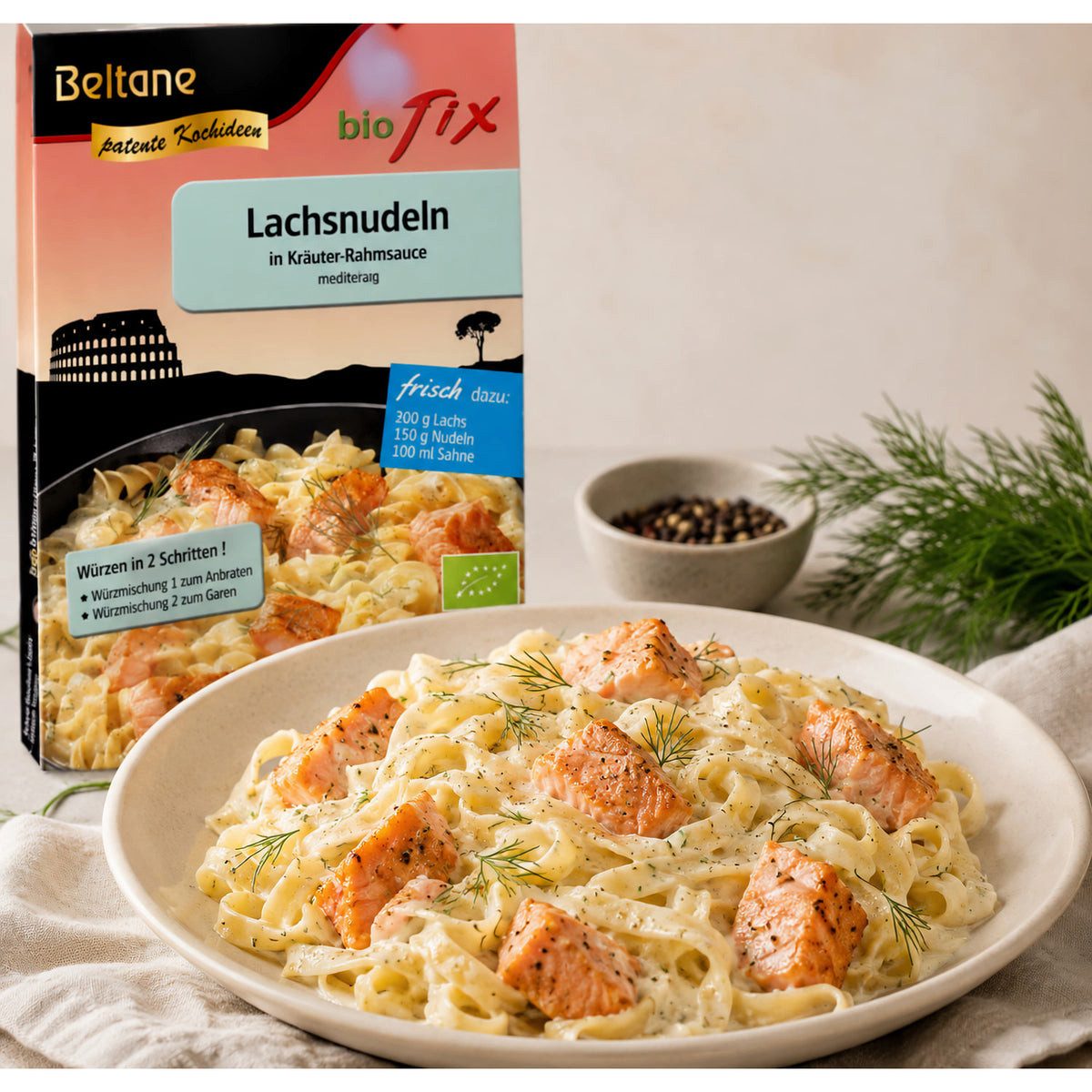 Bel Nudeln Beltane biofix Lachsnudeln