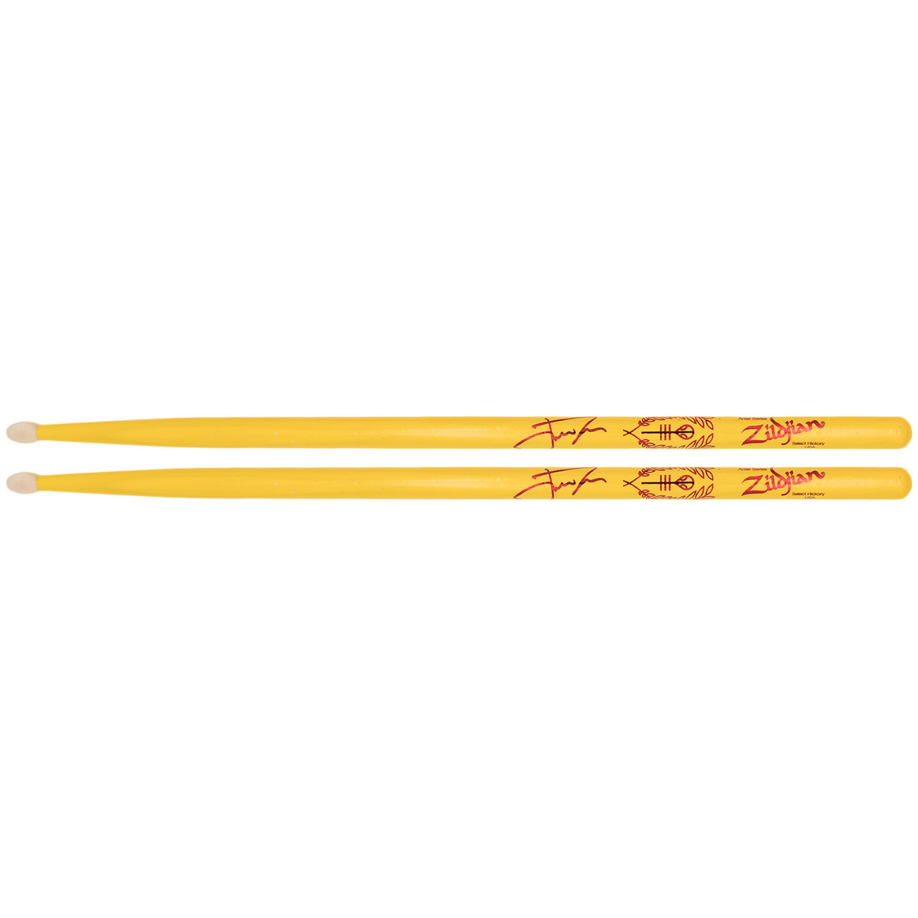 Zildjian Drumsticks (Sticks, Beater und Mallets, Drumsticks Holztip), ZASJD4 Josh Dun Sticks Artist Series Clancy Yellow - Drumsticks