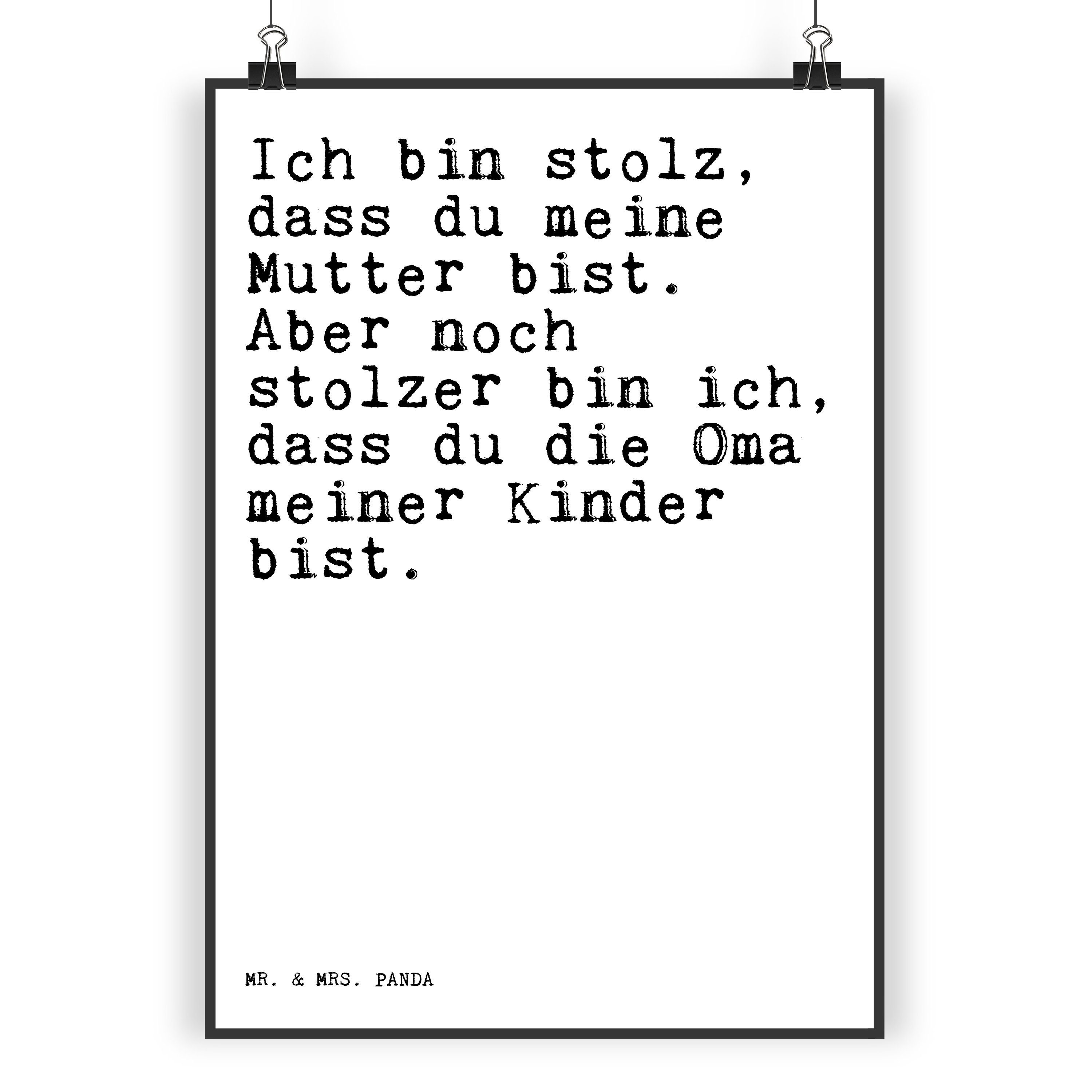 Mr. & Mrs. Panda Poster »Ich bin stolz, dass... Weiß Geschenk
