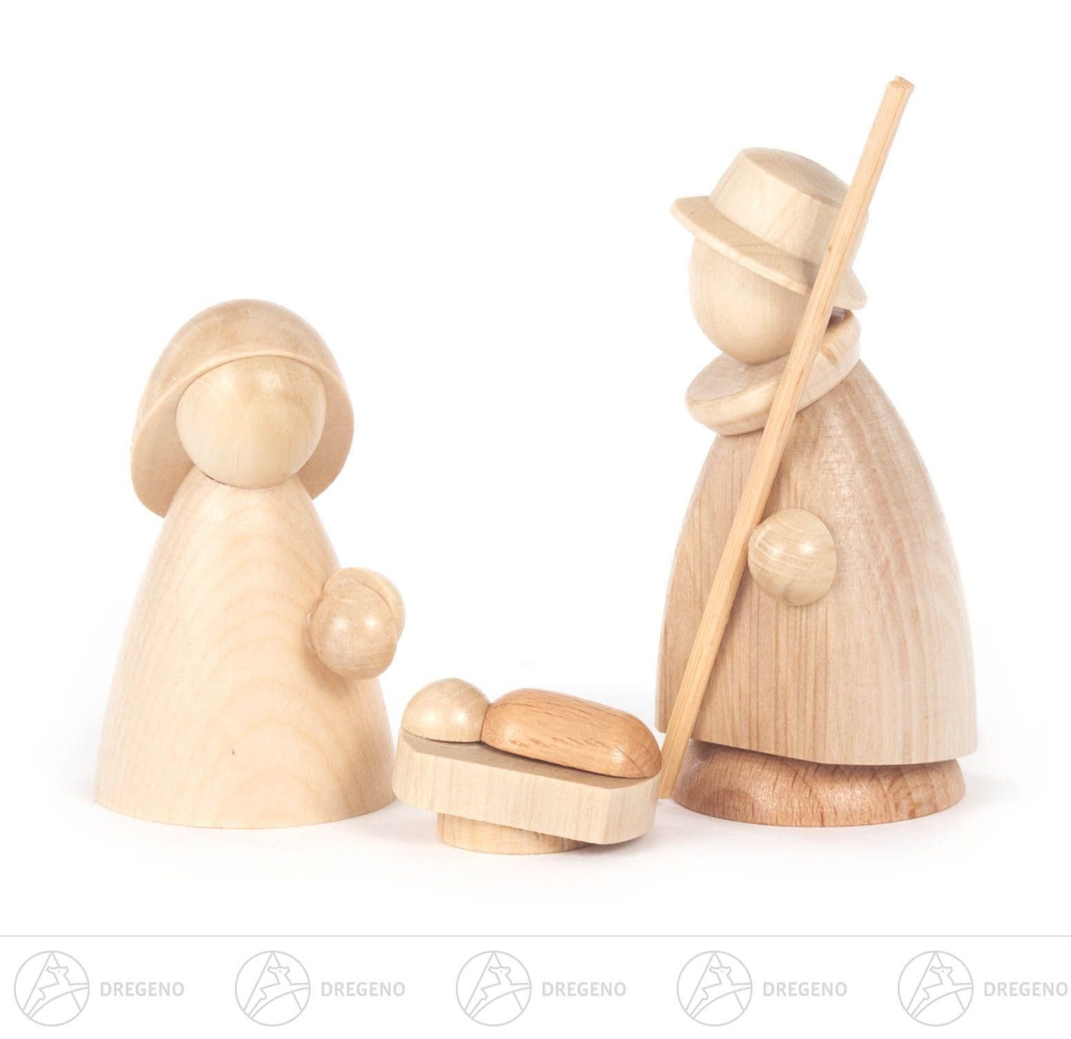 Dregeno Erzgebirge Krippe Krippen und Zubehör Heilige Familie natur (3) Höhe ca 8 cm NEU