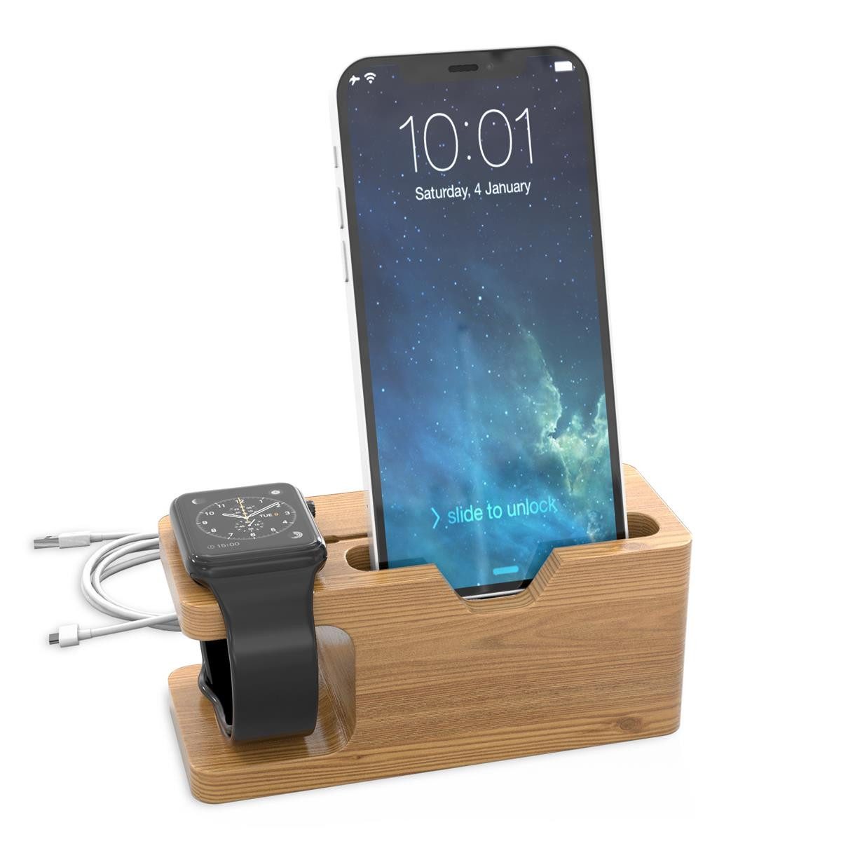 Cadorabo Dockingstation (Docking Station - Ladestation aus Echtholz Bambus)