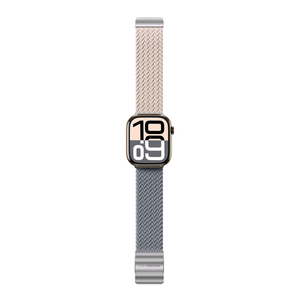 AmazingThing Smartwatch-Armband Wechselarmband Uhrenarmband, MagniFit-System, werkzeuglos verstellbar, 2er-Pack