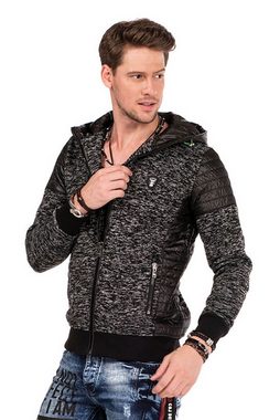 Cipo & Baxx Strickjacke mit Leder Highlights