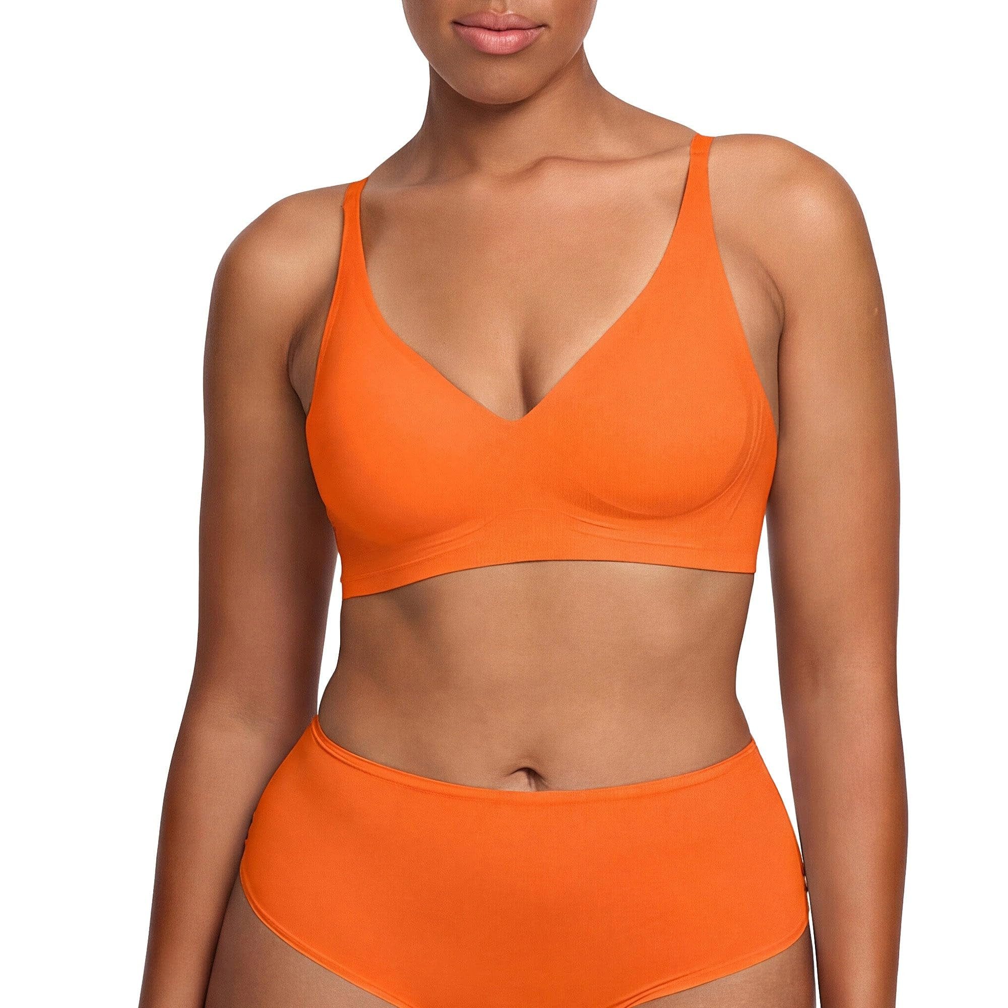 cfab by creamy fabrics Bügelloser BH Comfort Push-Up BH-Sunset Orange-M (1-tlg)
