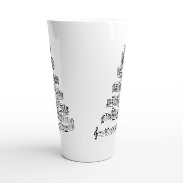 Alltagszauber Latte-Macchiato-Tasse - Jumbo-Tasse MUSIK, Keramik, extra groß, für 500ml Inhalt