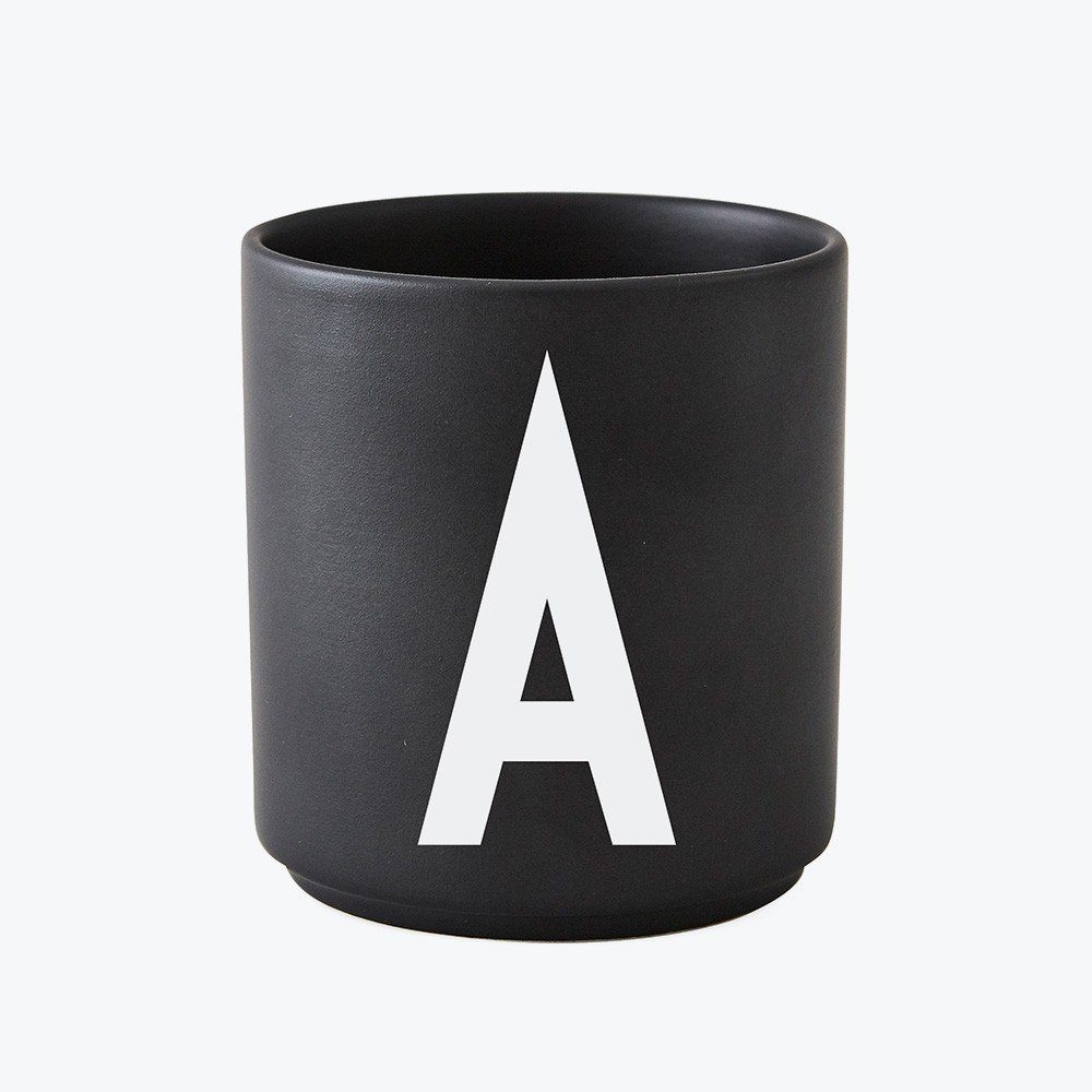 Design Letters Becher Porzellanbecher Schwarz A, Porzellan