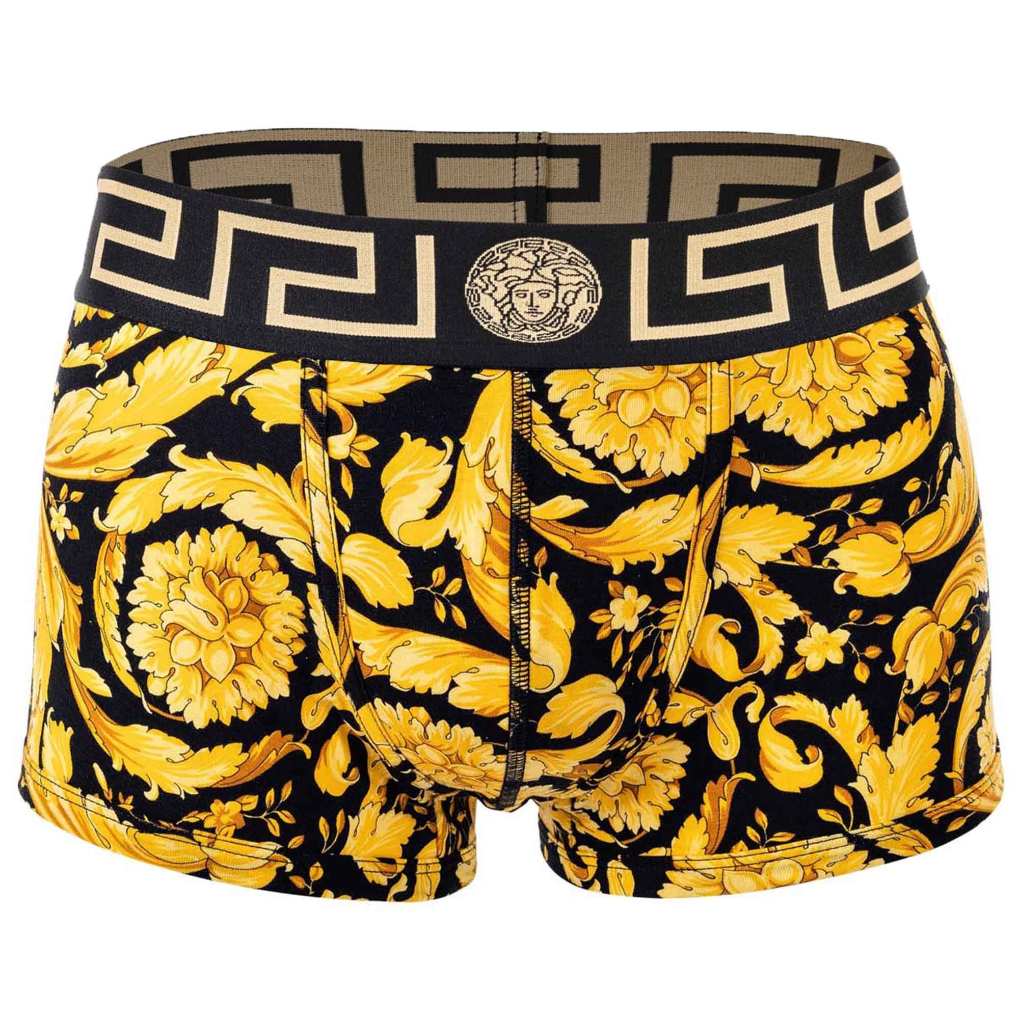 Versace Boxer Herren Boxer Shorts - Trunk, Retroshorts, Stretch Schwarz/Gold