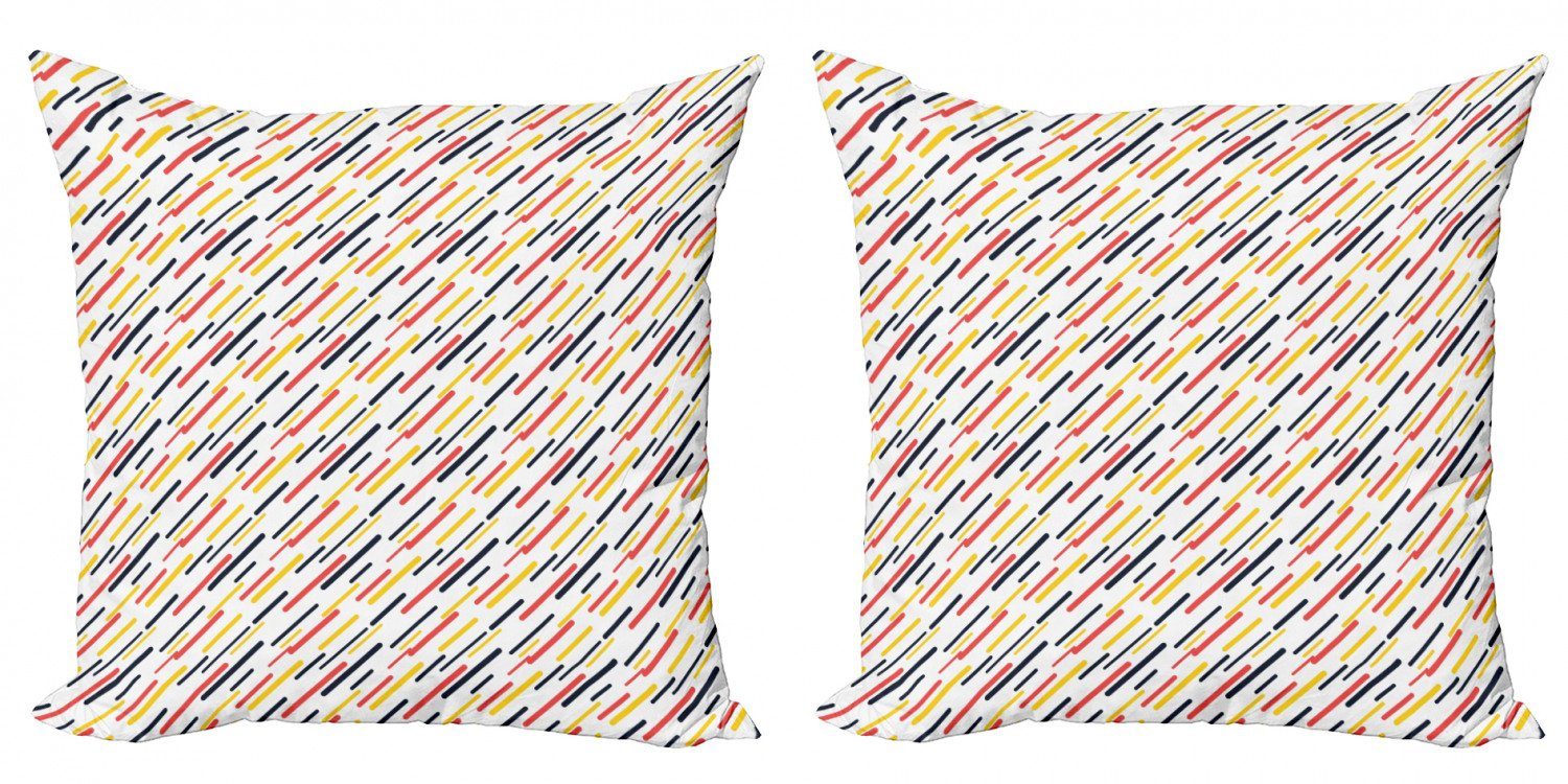 Kissenbezüge Modern Accent Doppelseitiger Digitaldruck, Abakuhaus (2 Stück), Gestreift Diagonal einfache Linien
