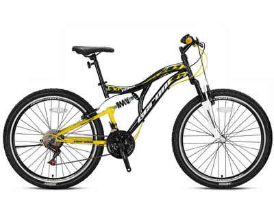 T&Y Trade Mountainbike 26 Zoll Mountainbike Jungen Fahrrad Mädchen MTB Rad Bike GRN20-17, 21 Gang Microshift, Kettenschaltung, 21 Gänge, Kettenschaltung, Full Suspension, Federgabel