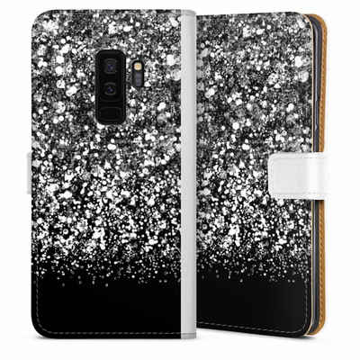 DeinDesign Handyhülle Glitzer Look Schneeflocken Muster Snow Fall Glitter Look, Samsung Galaxy S9 Plus Duos Hülle Handy Flip Case Wallet Cover