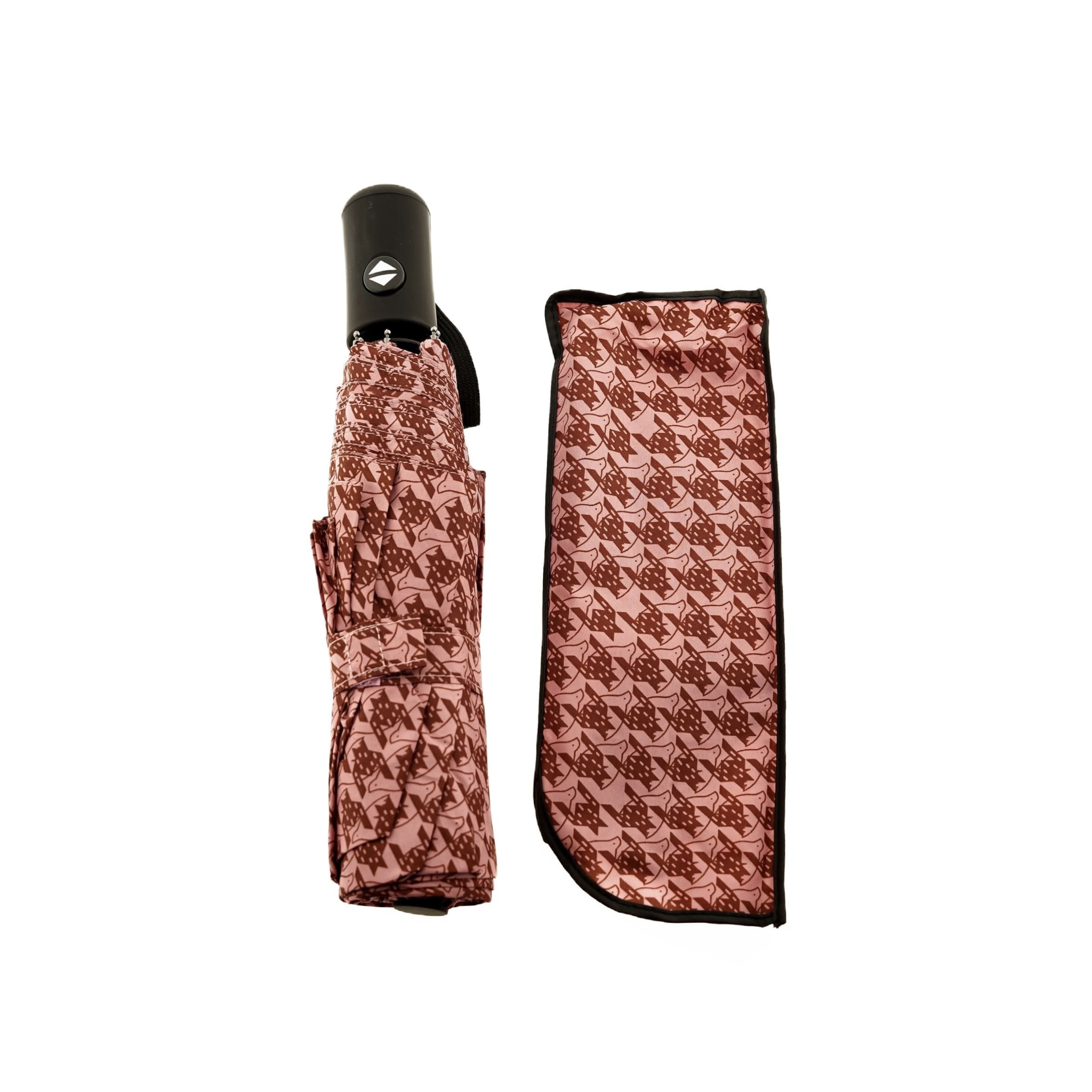 Susino Taschenregenschirm mit Schutzhülle mit PU-Griff, für regnerische Tage - kompakt & leicht