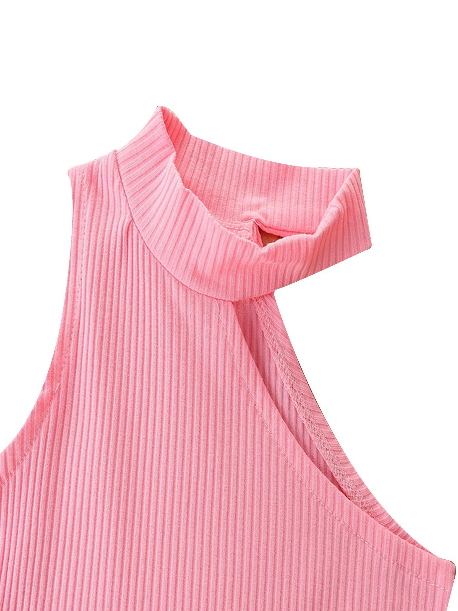 Kinder Mädchen (Gr. 50 - 92) Lapastyle Shirt & Hose Ärmelloses Eine Schulter Oberteil und zerrissene Jeanshose