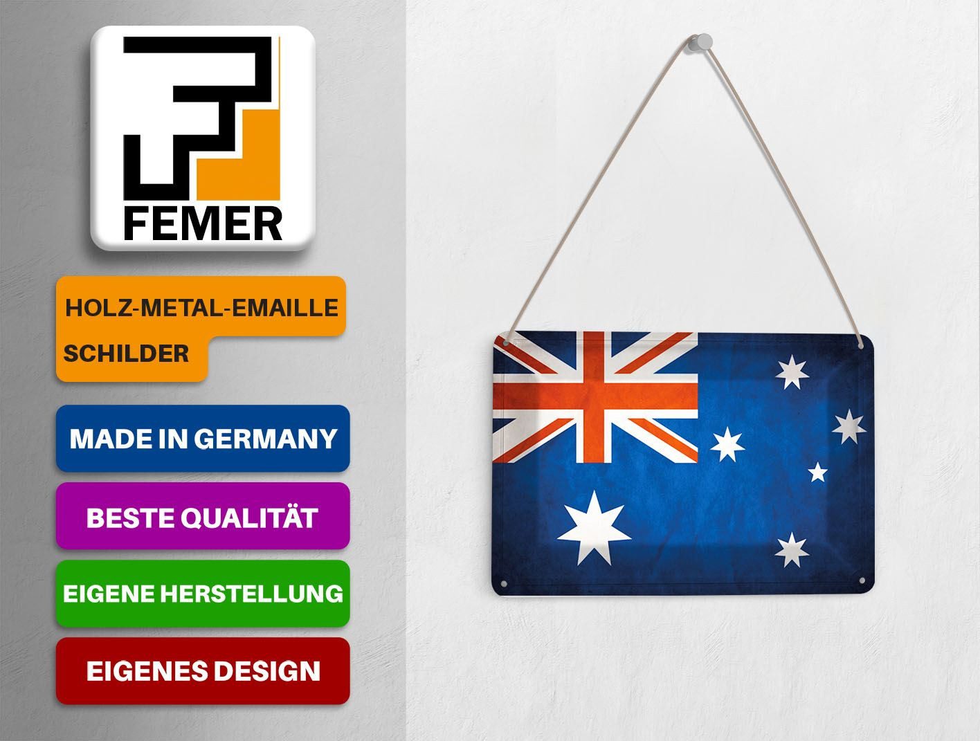 Femer GmbH Postkarte Flagge 14x10 cm Australien Fahne, unfrankiert