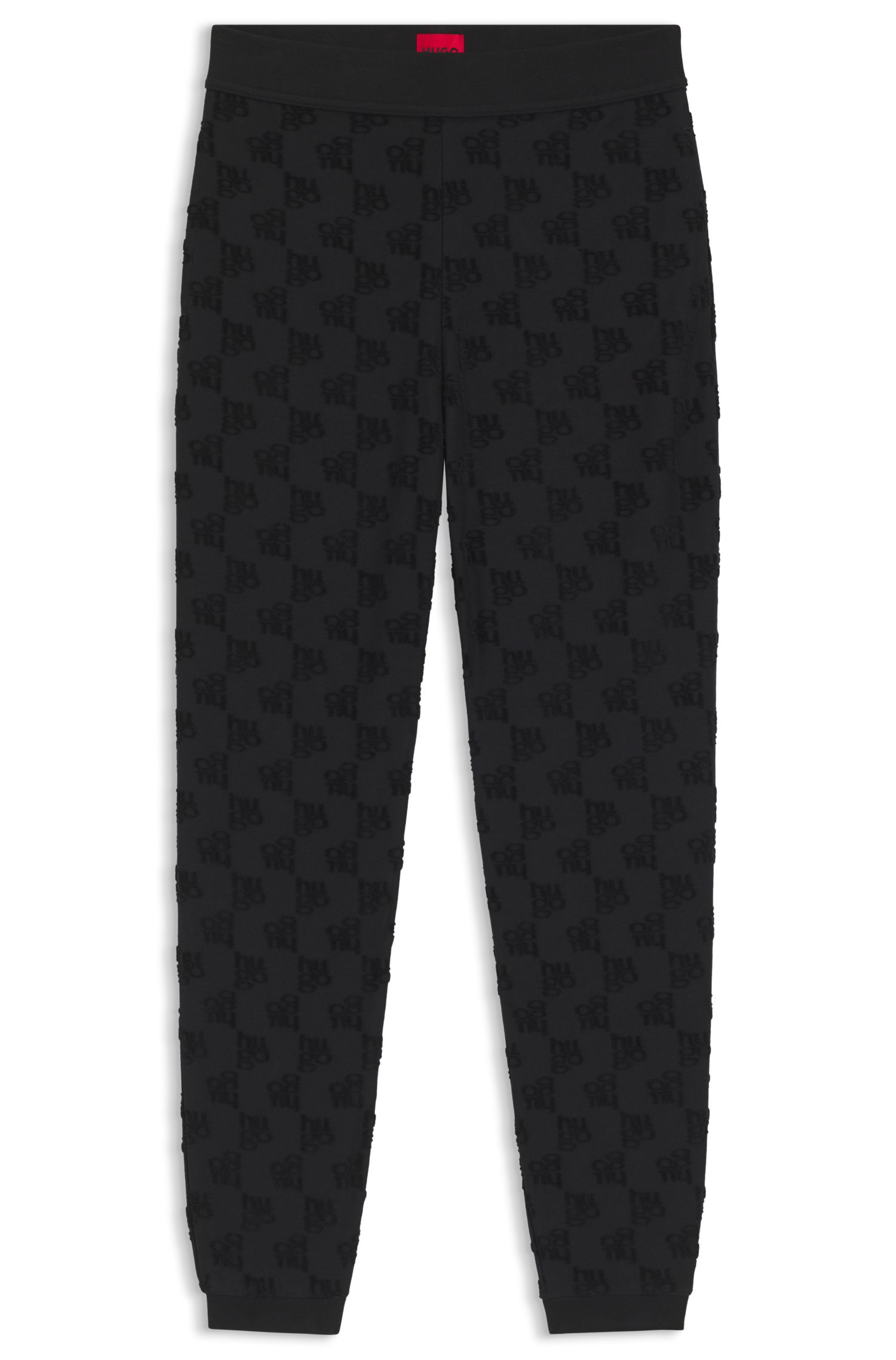 HUGO Jogginghose TERRYMONOGRAM aus Baumwoll-Mix mit Allover-Logo-Muster, elatstischer Bund