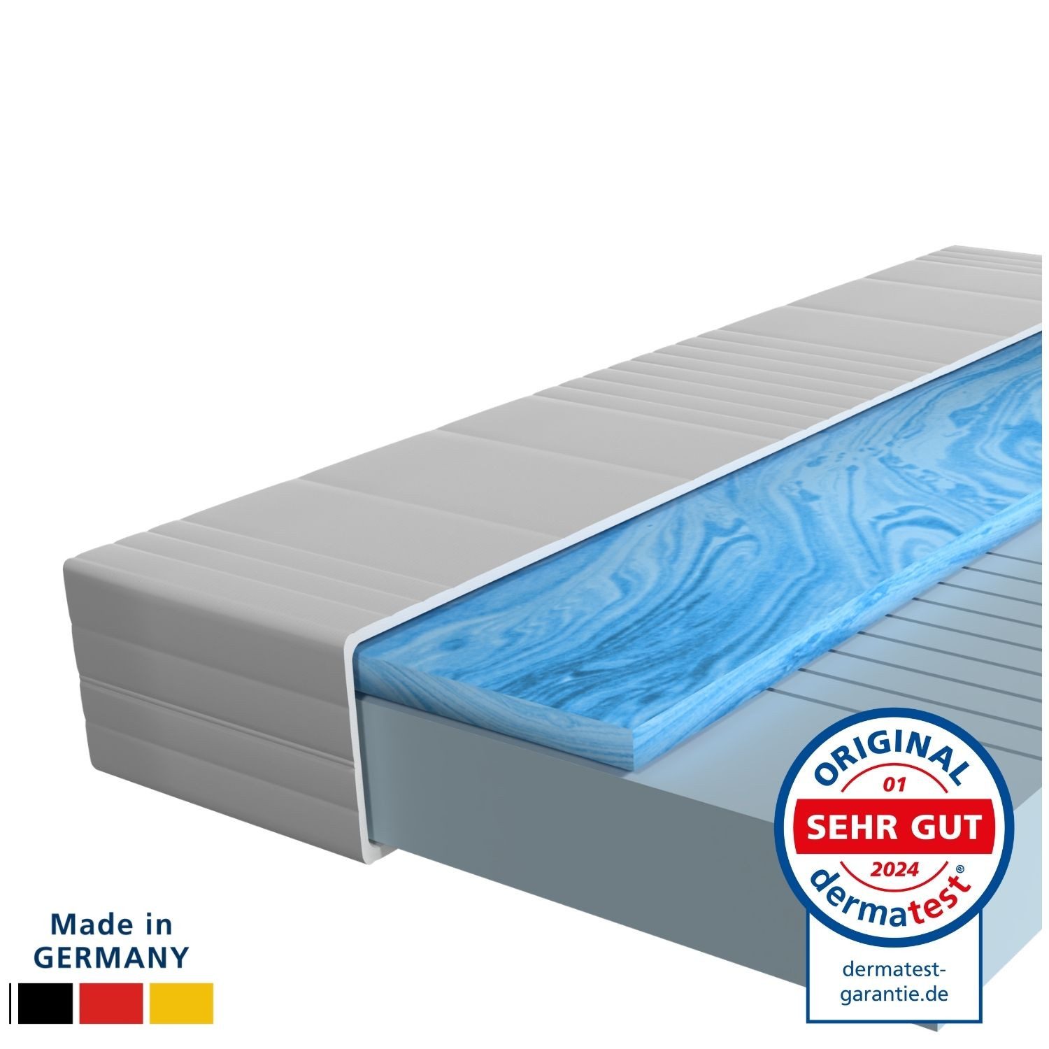 Gelschaummatratze 7-Zonen Gel-Matratze, Hochwertige Matratze mit Memory Foam, Gelschaum, AM Qualitätsmatratzen, 20 cm hoch, 90x200 cm