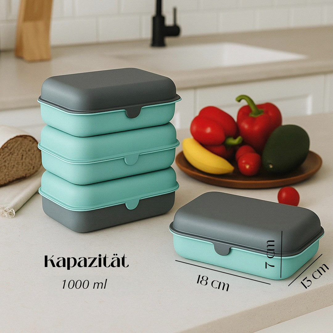 COFI 1453 Lunchbox Brotdosen 3er-Set Frühstücksbox spülmaschinenfest, stapelbar, 1000 ml, Kunststoff, (3-tlg., 3er Set), Made in Germany
