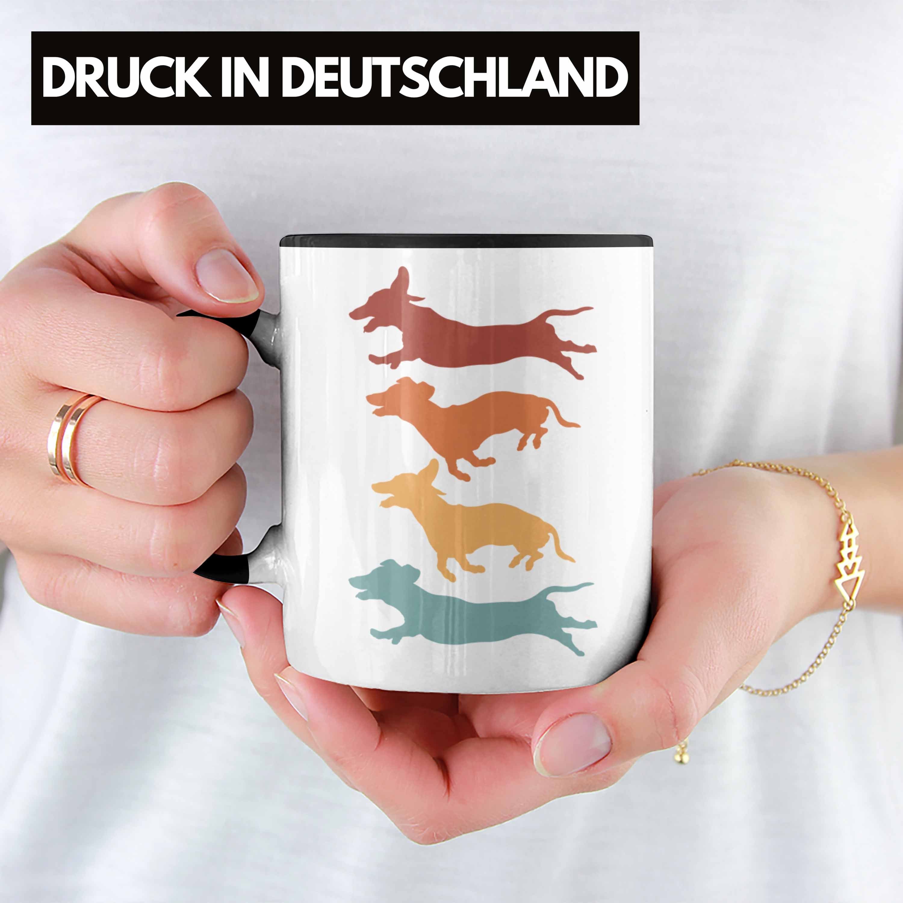 Ge Tasse Herrchen Dackel Frauchen Tasse für Trendation Geschenk Schwarz Grafik Dackel-Besiterin