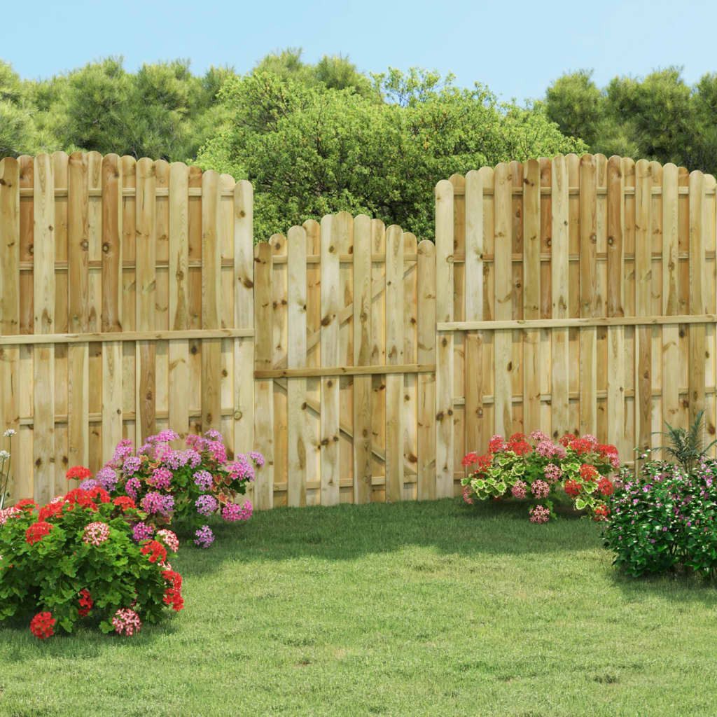 furnicato Gartentor Bogenform 100 x 150 cm Massivholz grün