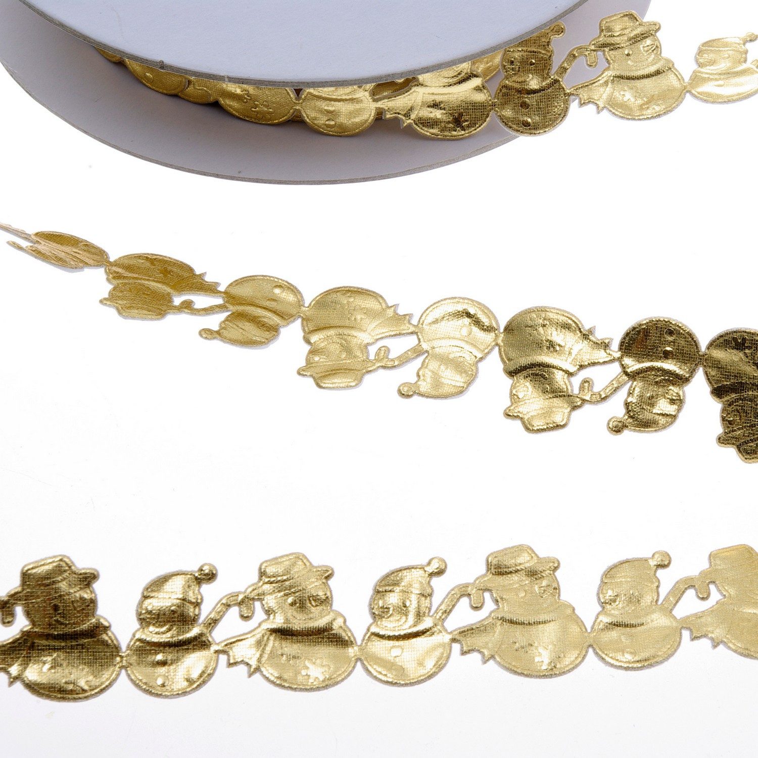 Deko AS Dekoband Selbstklebende Bordüre "Schneemann" - SekleBo® - Gold - 22 mm Breite