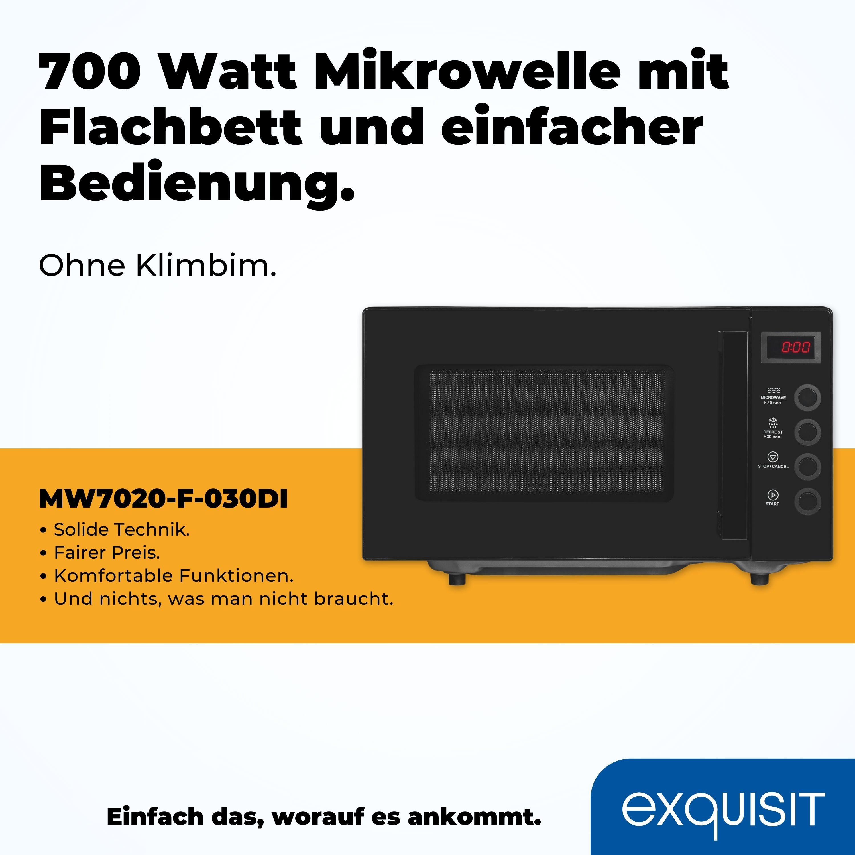 exquisit Mikrowelle MW7020-F-030DI, Mikrowelle, schwarz