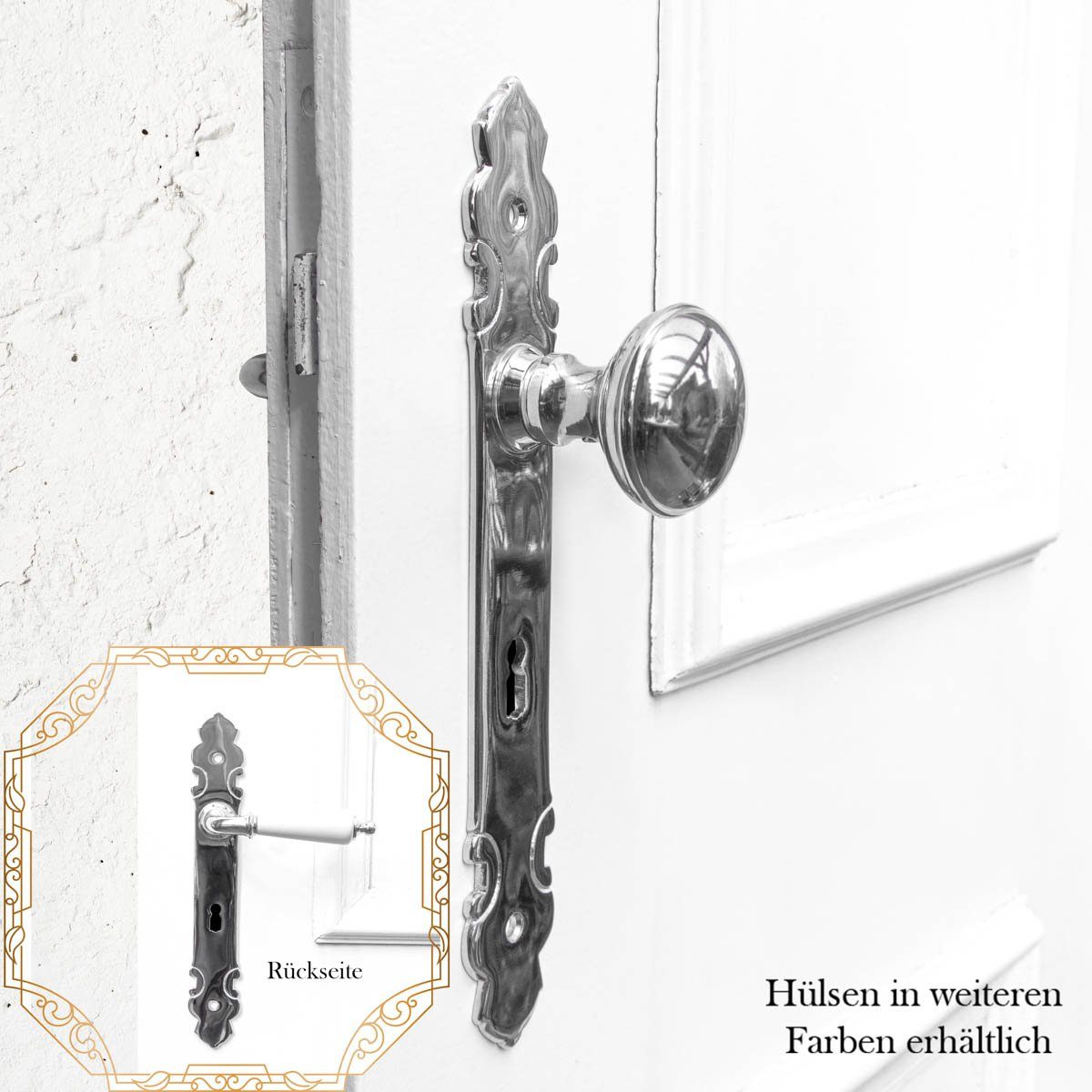 Antikas Türbeschlag Türbeschlag mit Türklinke & Knauf für Zimmertüren-Drehbar, BB72