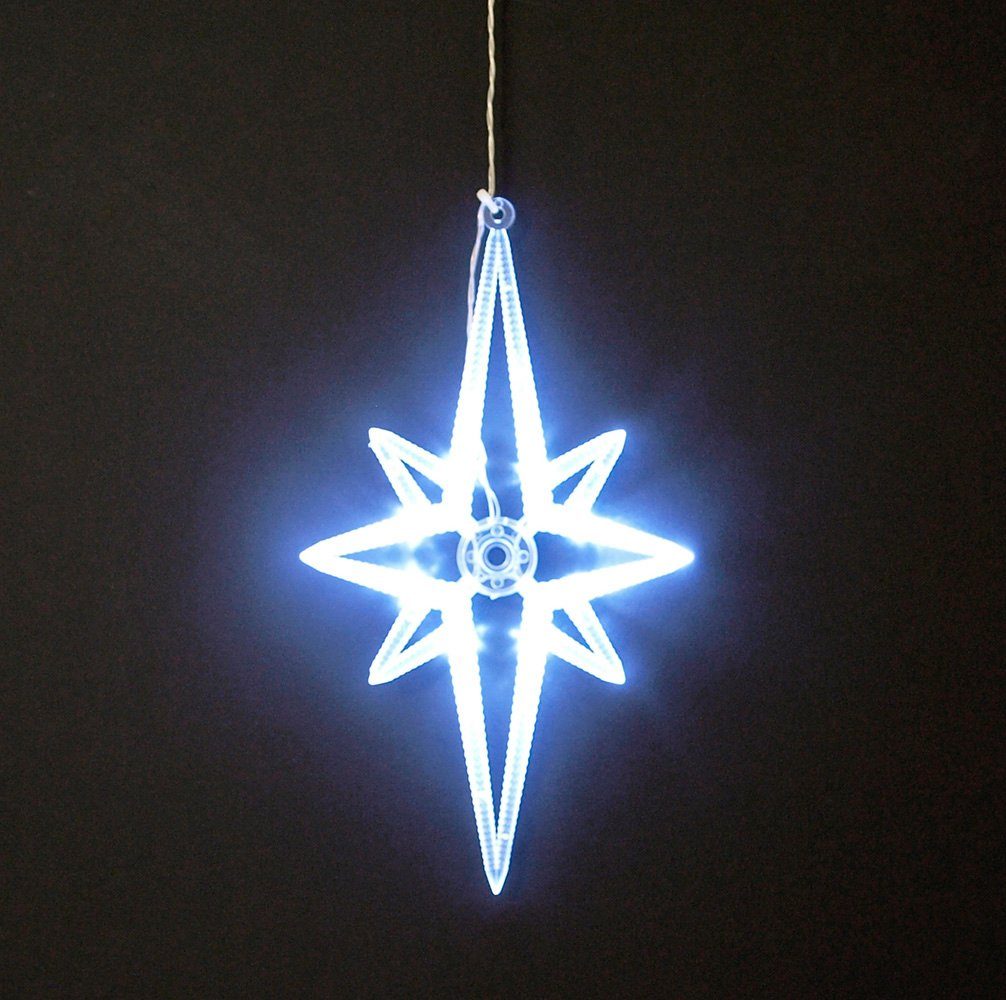 DEGAMO LED Stern, LED fest integriert, Kaltweiss, Polarstern 28cm,  Batteriebetrieb