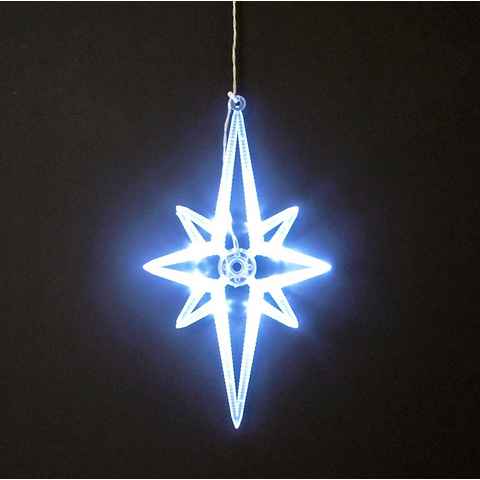 DEGAMO LED Stern, LED fest integriert, Kaltweiss, Polarstern 28cm, Batteriebetrieb