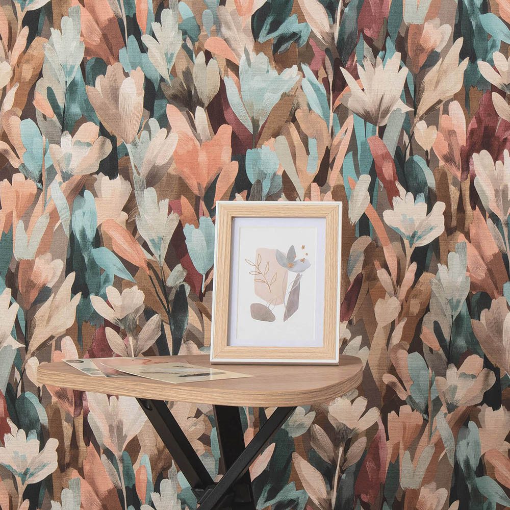 Erismann Vliestapete Floral Blumen Blätter Abstrakt Braun Blau Orange 10586-11 Pure Harmony