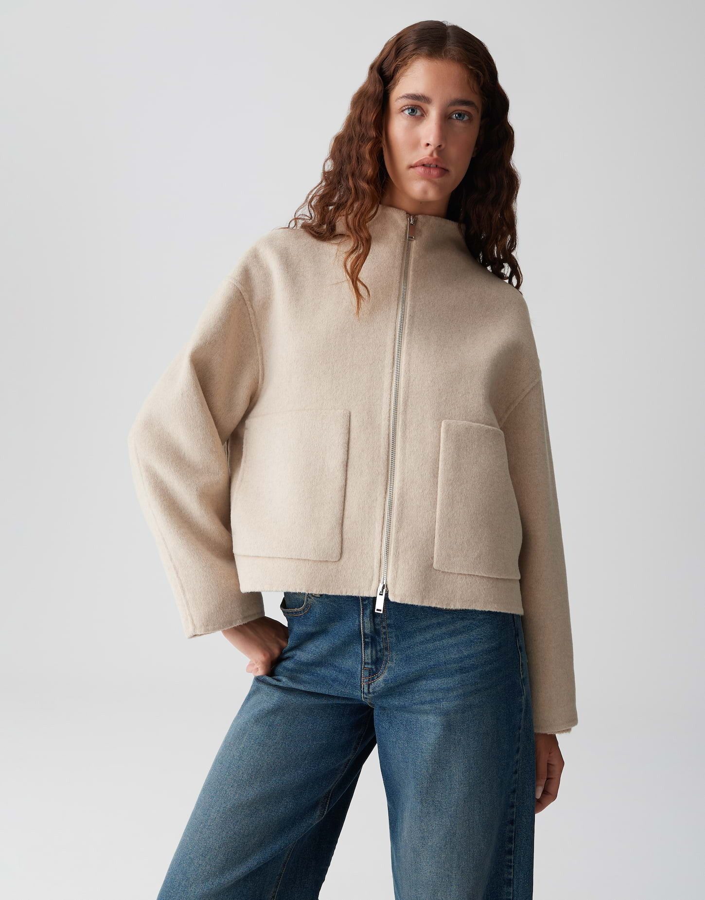 OPUS Wolljacke HELISA HELISA klassischer Kragen, überschnittene Schulter mi günstig online kaufen