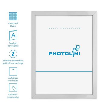 PHOTOLINI Bilderrahmen 10er Set klassische Kunststoff-Rahmen mit Acrylglas