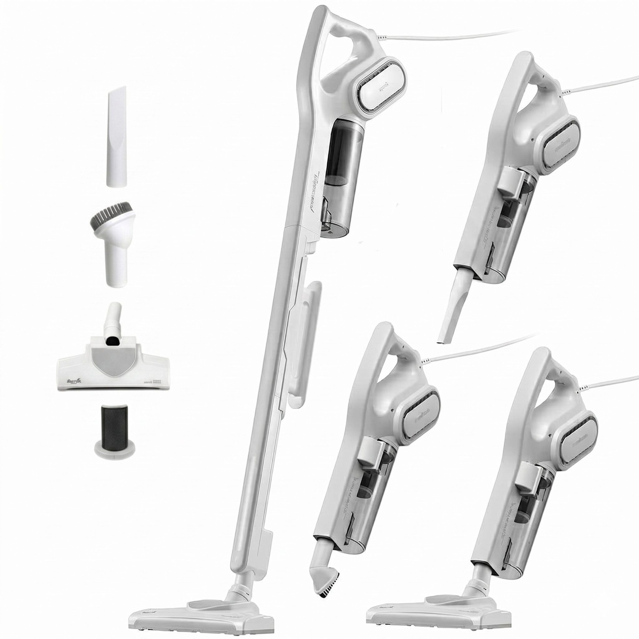 Deerma Handstaubsauger DX700 kabelgebundener Staubsauger 2-in-1 Staubsauger Handstaubsauger, 600 W, beutellos, Tierhaarstaubsauger 3 Bürstenköpfen dreifachem Filtersystem 15kpa