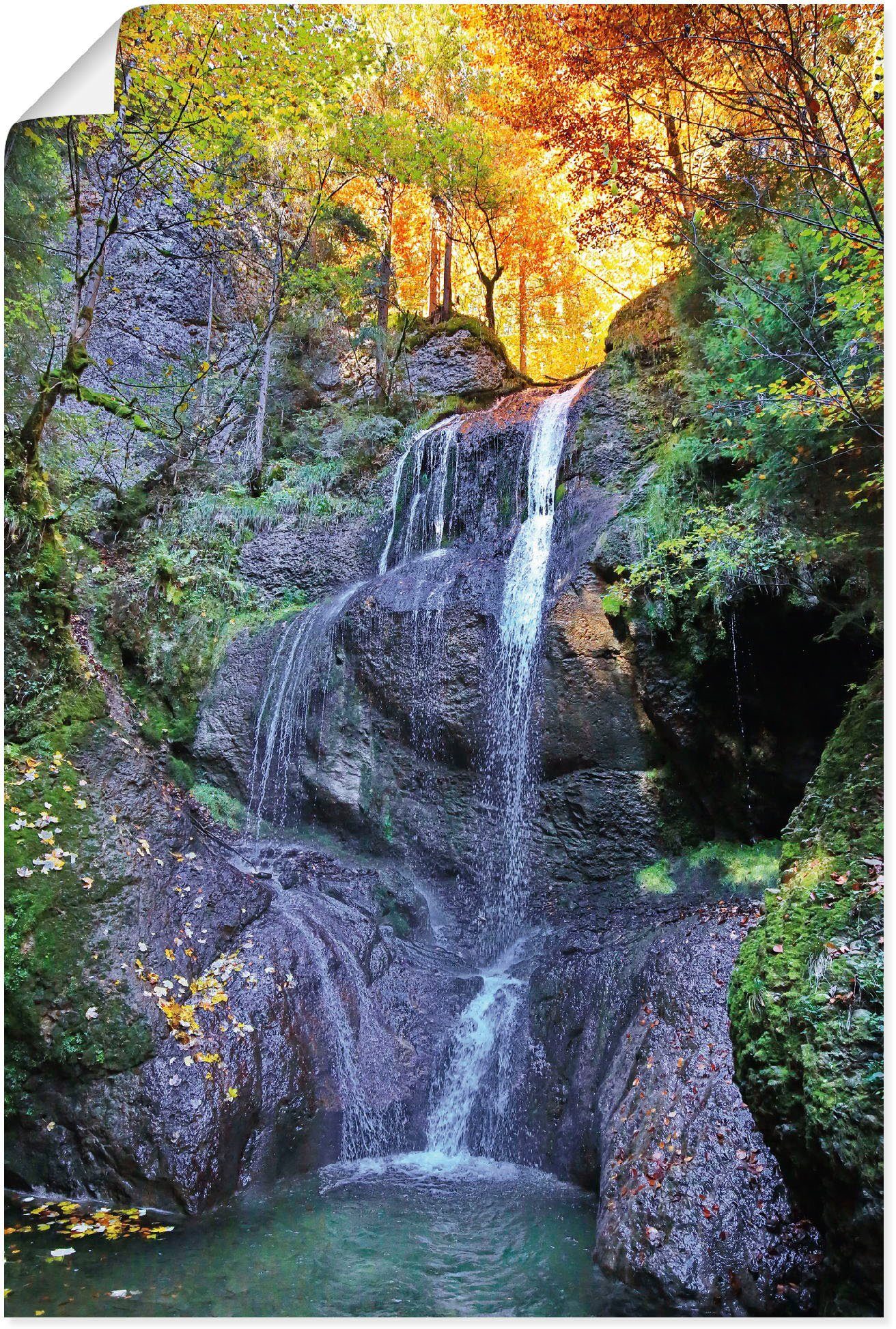 Alubild, St), Leinwandbild, Poster Wandaufkleber Wasserfall Wasserfallbilder Artland oder im versch. (1 Wandbild Niedersonthofener in Größen Allgäu, als