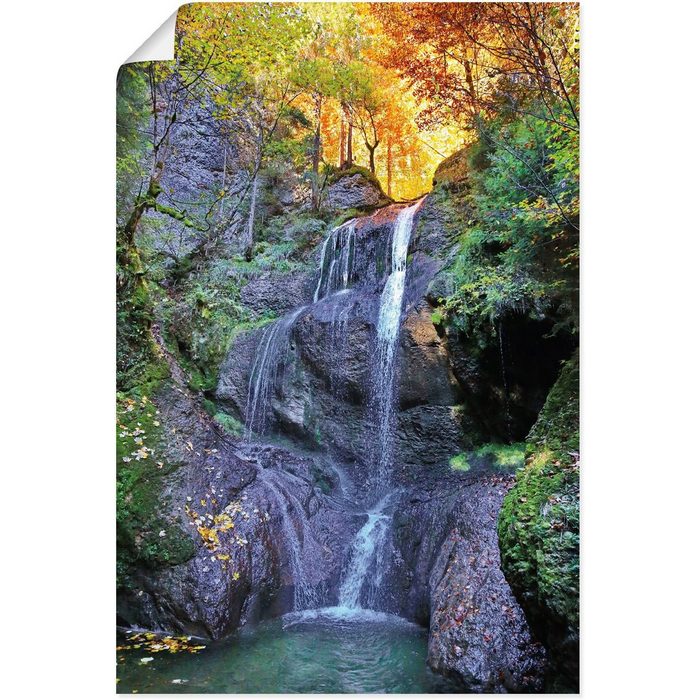 Artland Wandbild Niedersonthofener Wasserfall im Allgäu Wasserfallbilder (1 St) als Alubild Leinwandbild Wandaufkleber oder Poster in versch. Größen
