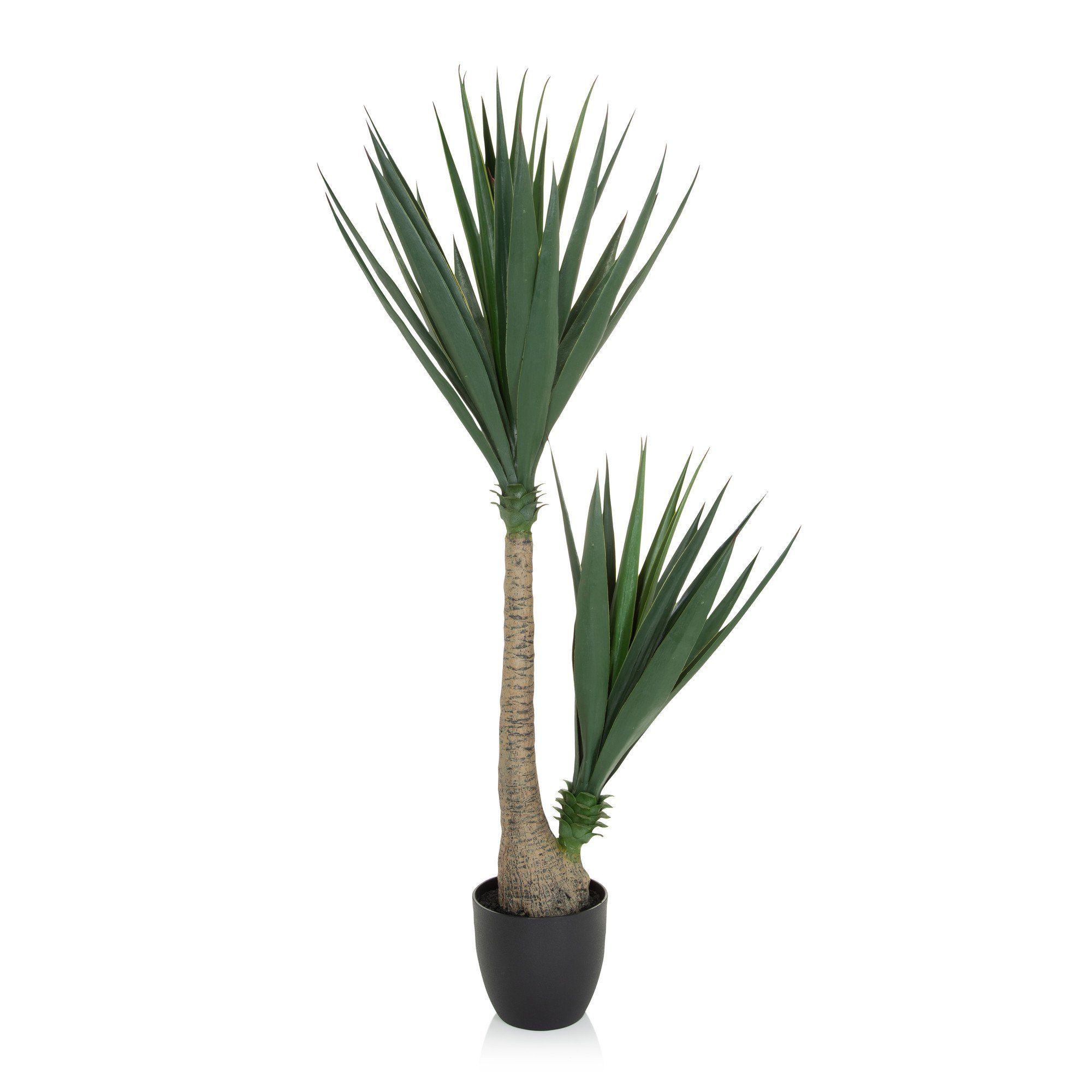 Kunstpflanze Kunstpflanze YUCCA Kunststoff Palme, OFFICE, Kunststoff-Topf Höhe 135.0 Pflanze cm, im hjh