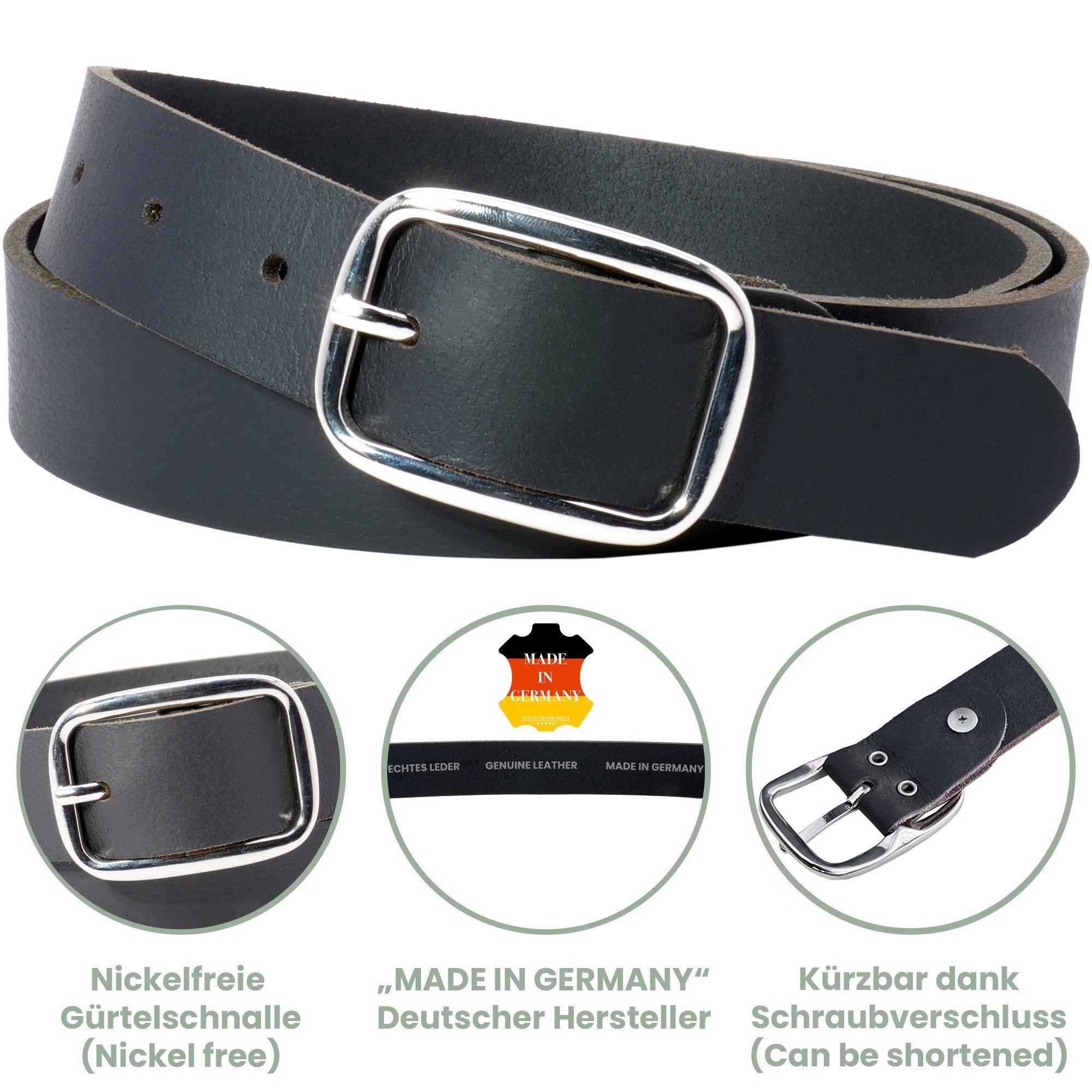 COLOGNEBELT Ledergürtel OM325-VL nickelfreie Gürtelschnalle günstig online kaufen