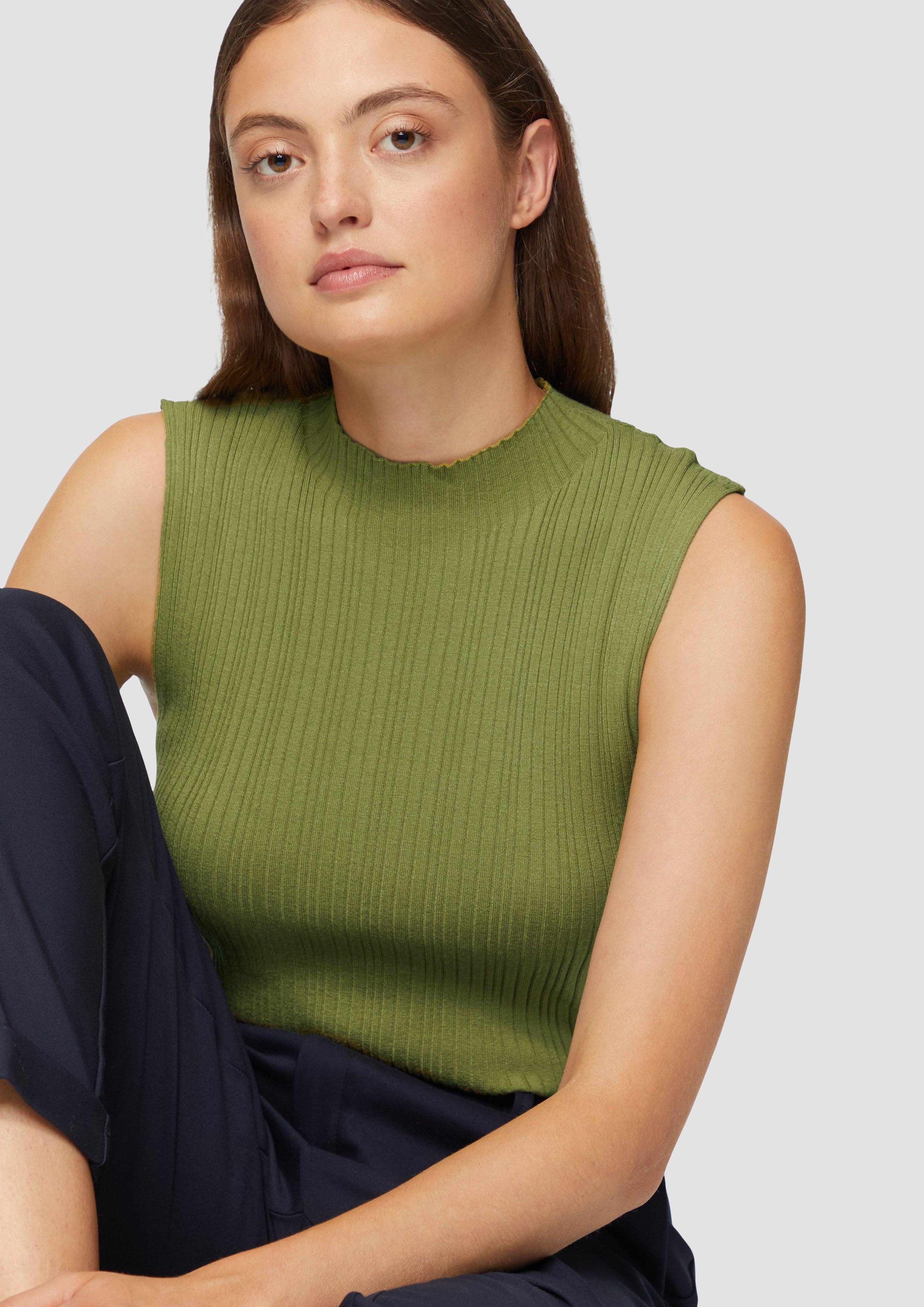 s.Oliver Pullunder Geripptes Stricktop aus Viskosestretch günstig online kaufen