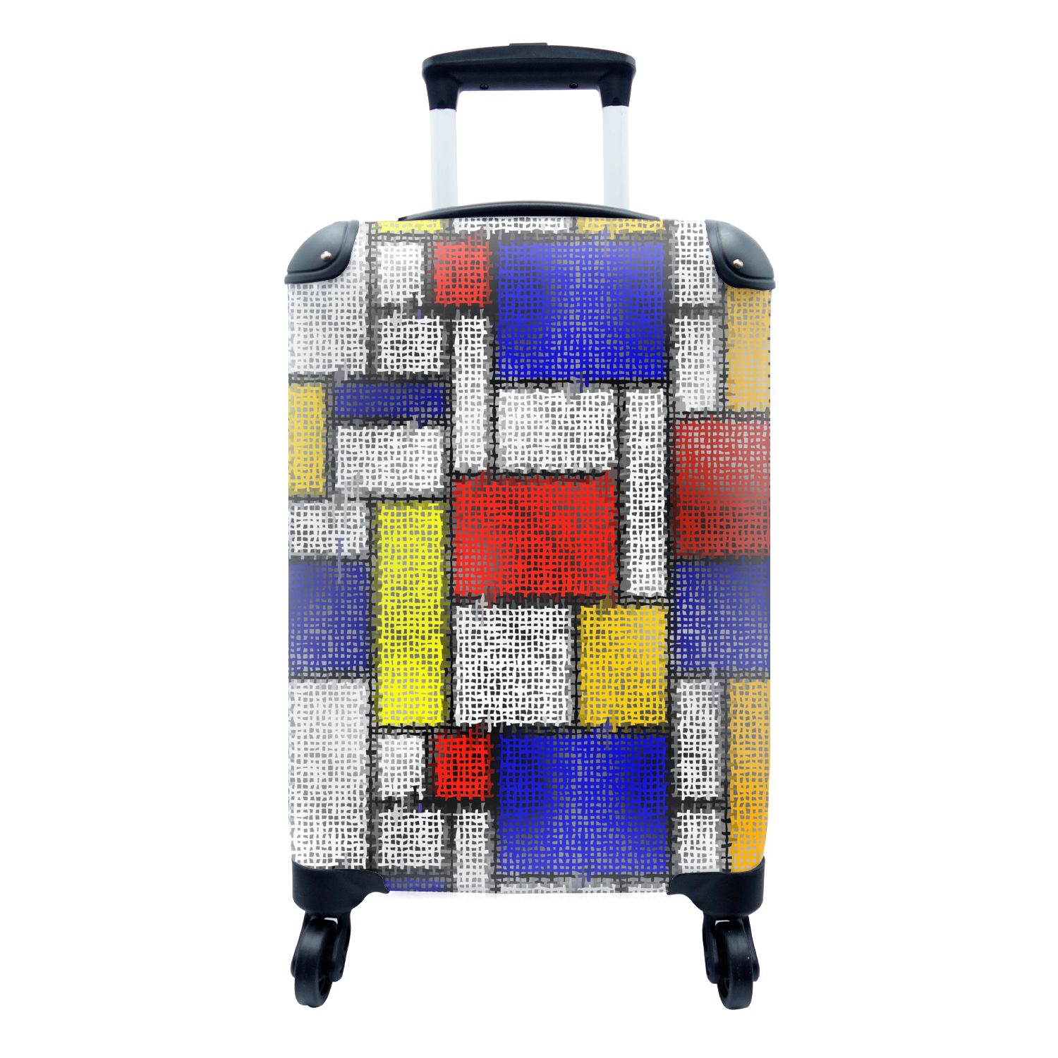 MuchoWow Handgepäckkoffer Muster - Mondrian - Kunst, 4 Rollen, Reisetasche mit rollen, Handgepäck für Ferien, Trolley, Reisekoffer