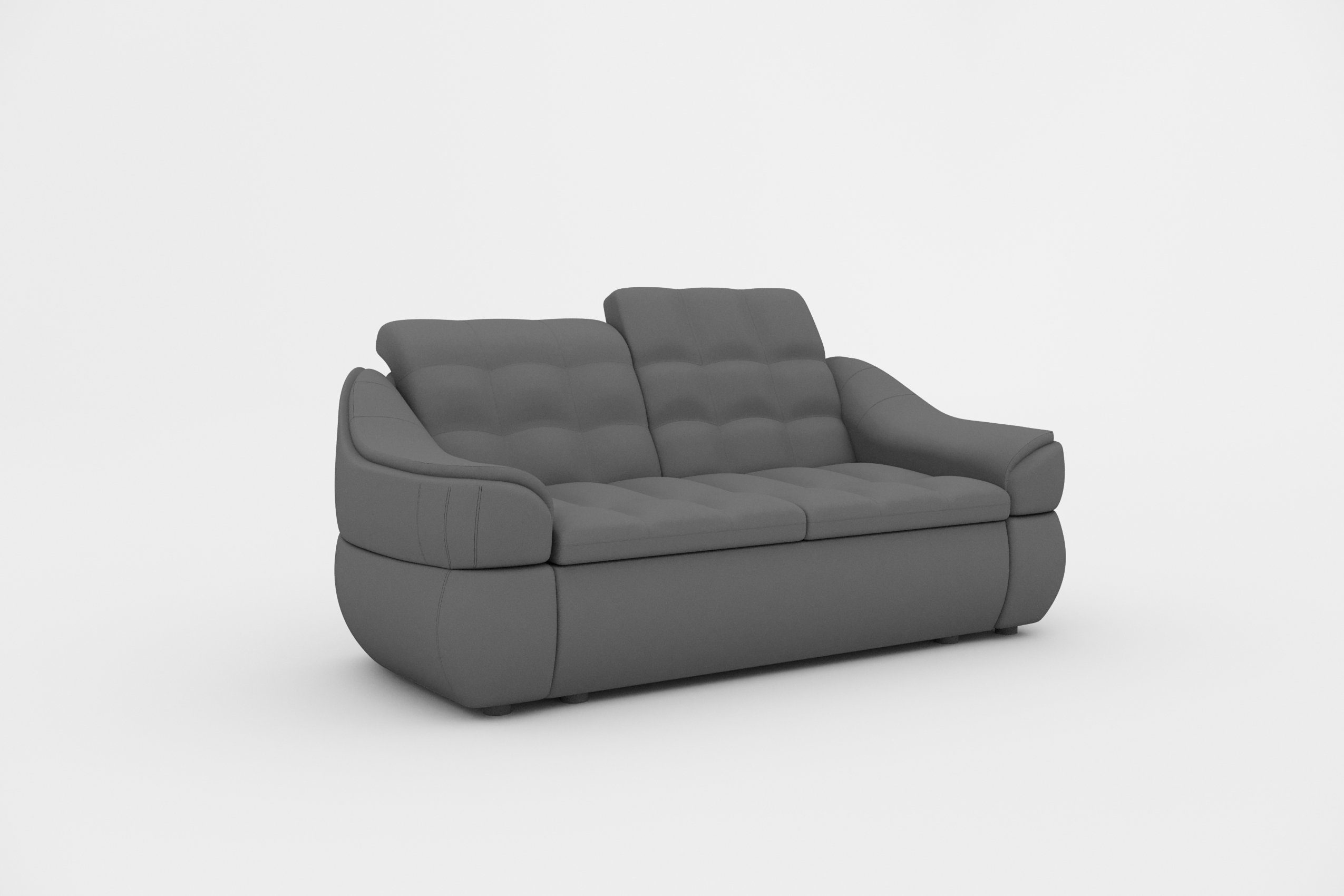 Stylefy 3-Sitzer frei Armlehnen Alisa, mit 2-Sitzer, Raum im Sitzkomfort Sofa, stellbar, Rückenlehne, Steppung, mit und