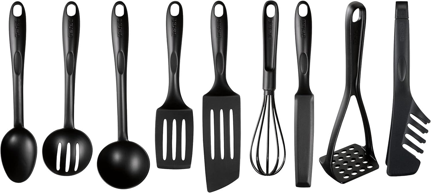 Tefal Back-Set BIENVENUE K001S925 Set 9 Zubehörteile Schwarz Spatel Stück Kunststoff, (9-tlg)