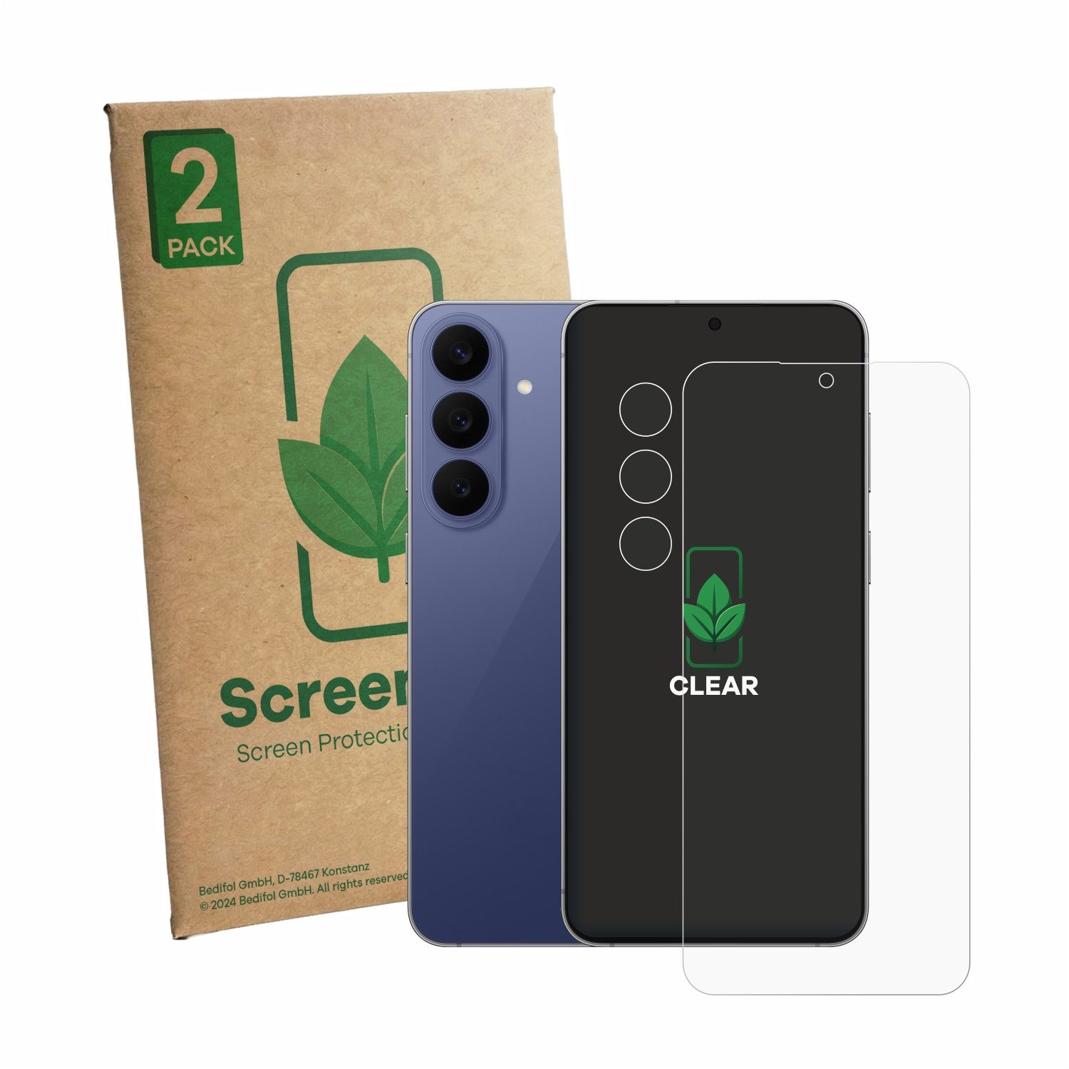 ScreenLeaf Displayschutzfolie Schutzfolie für Samsung Galaxy S26 FE (Display+Kamera), 2 Stück, Displayschutz Schutz Folie Klar Transparent