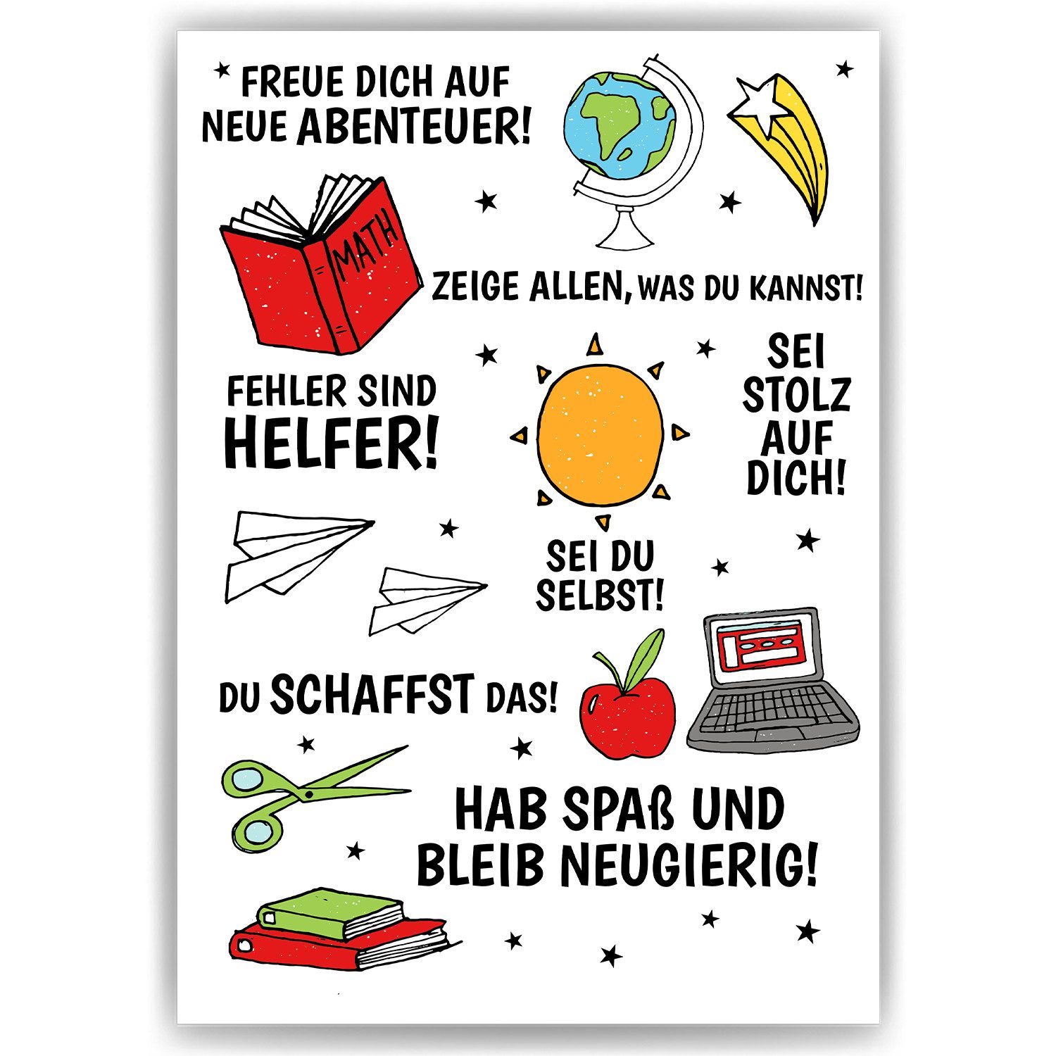 Tigerlino Poster Affirmationsposter Schulkind Schulanfang Schultüte Einschulung