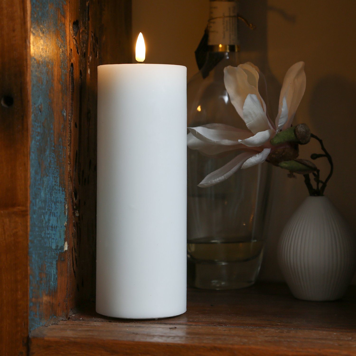 Deluxe Homeart LED-Kerze Mia Deluxe Echtwachs flackernd Wachsspiegel H: 20c günstig online kaufen