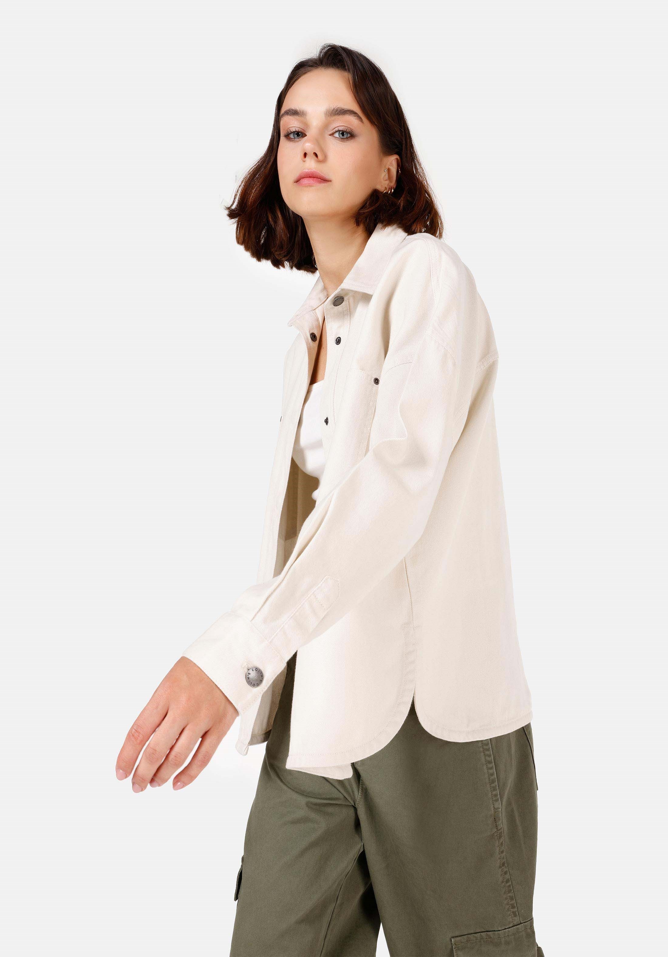 T-Shirt Colins Relax Fit Shirt Neck Damen Roll-Up Shirt