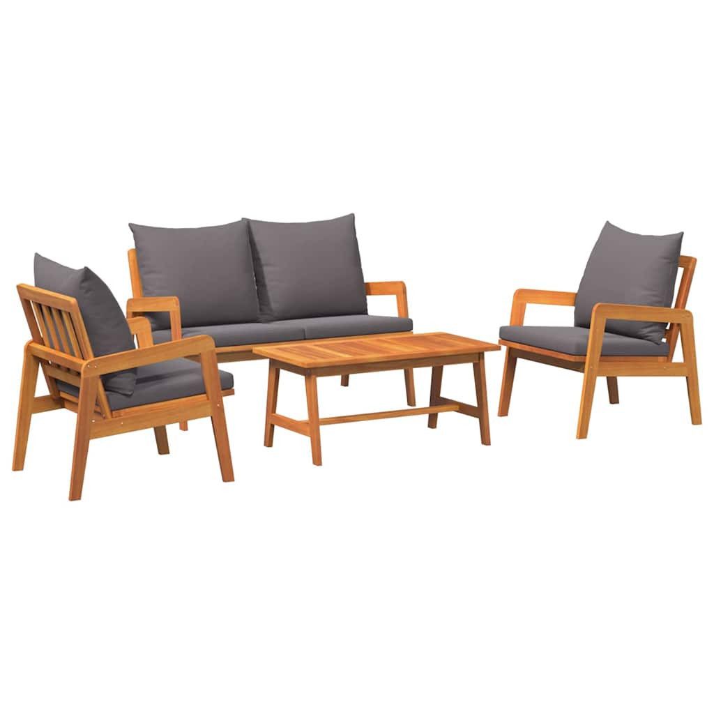 vidaXL Gartenlounge-Set Bistrogarnitur 4 stk. Braun Massivholz, (4-tlg)