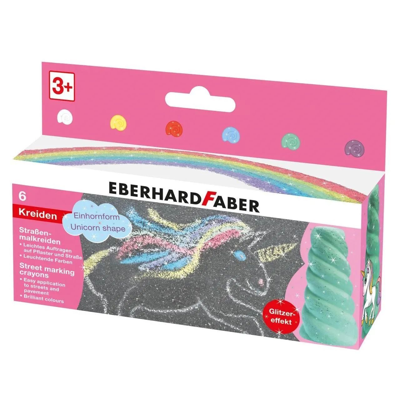 Malkreide Eberhard Faber Straßenmalkreide Einhorn 6er Kartonetui
