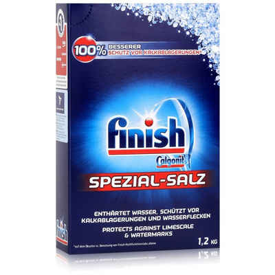 FINISH Etiketten 2x finish Spezial-Salz Spülmaschine 5x Power 1,2kg