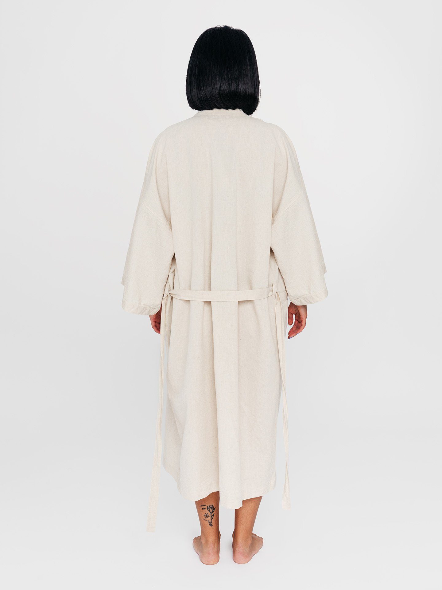 Textil Langform, Erlich Baumwolle-Leinen-Mischung Kimono, Kimono