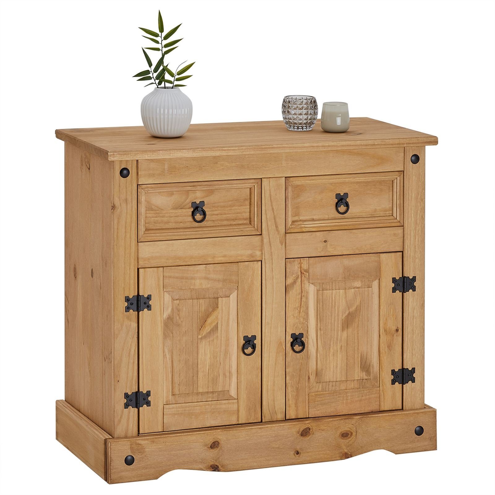 CARO-Möbel Sideboard SALSA, Kommode SALSA, Kiefer massiv, Kommode Schubladen, Buffetschrank, Landh